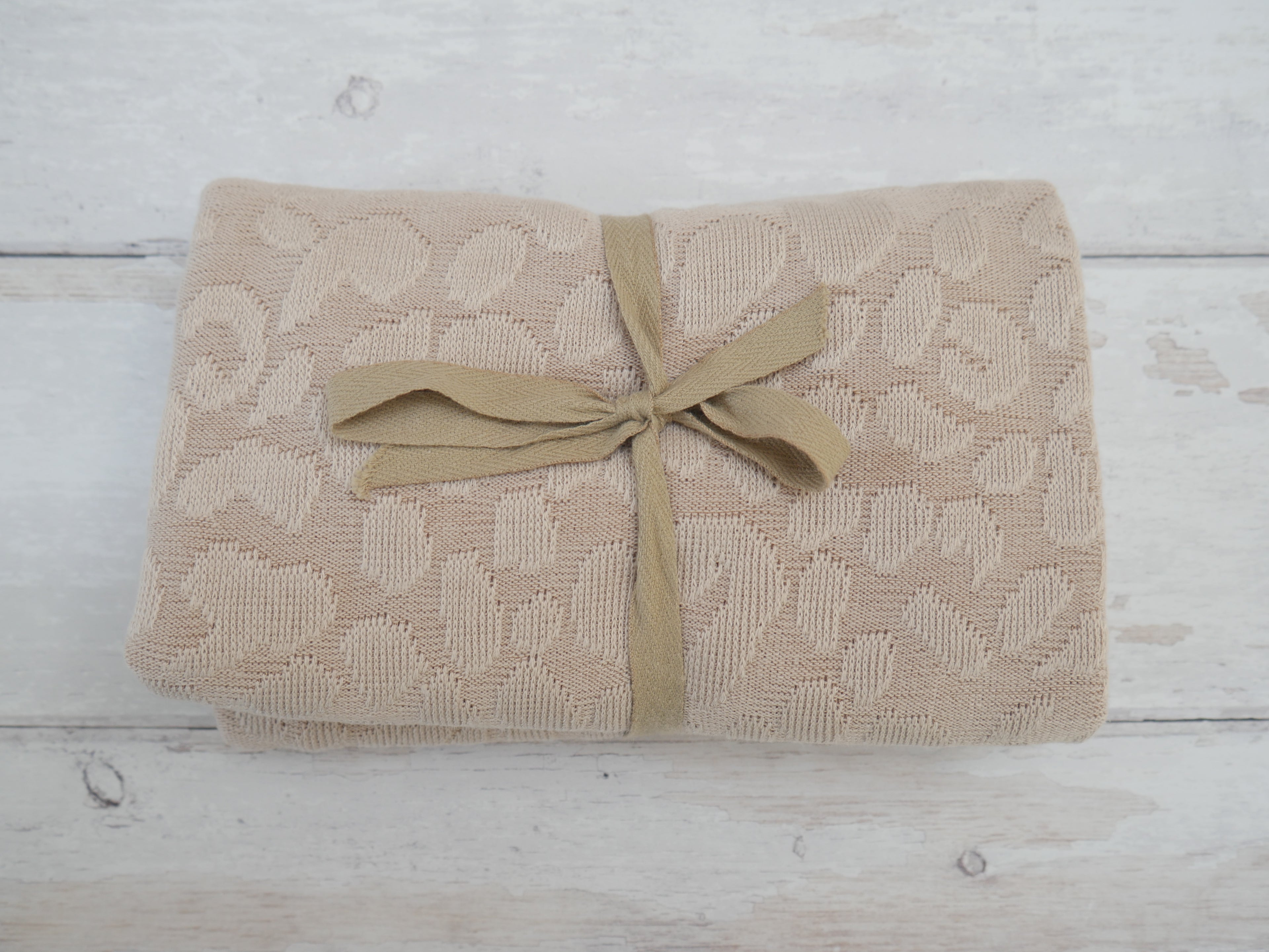 REMNANT - Oatmeal Jacquard Knit, 0.4m-Remnants-Flying Bobbins Haberdashery