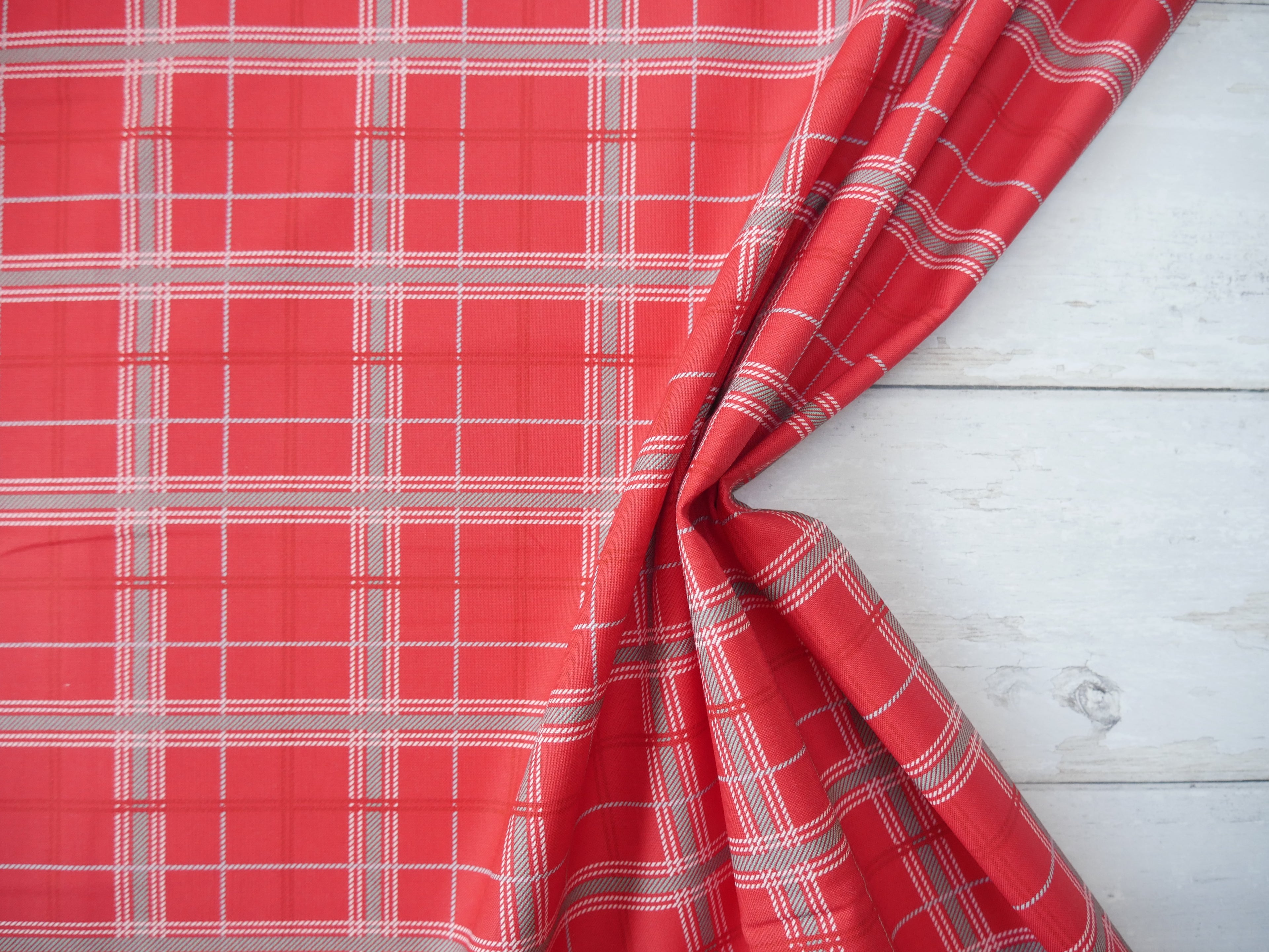 Frosty Paws Printed Cotton, Tartan, £8.40 p/m-Cotton Fabric-Flying Bobbins Haberdashery