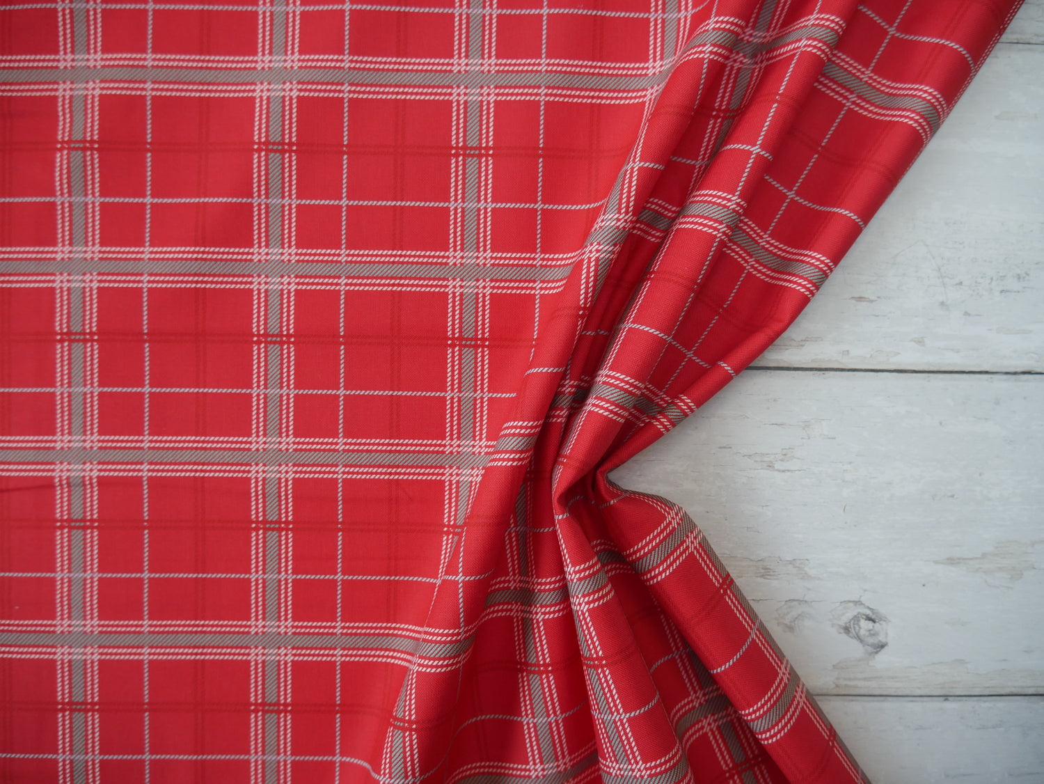 Frosty Paws Printed Cotton, Tartan, £8.40 p/m-Cotton Fabric-Flying Bobbins Haberdashery