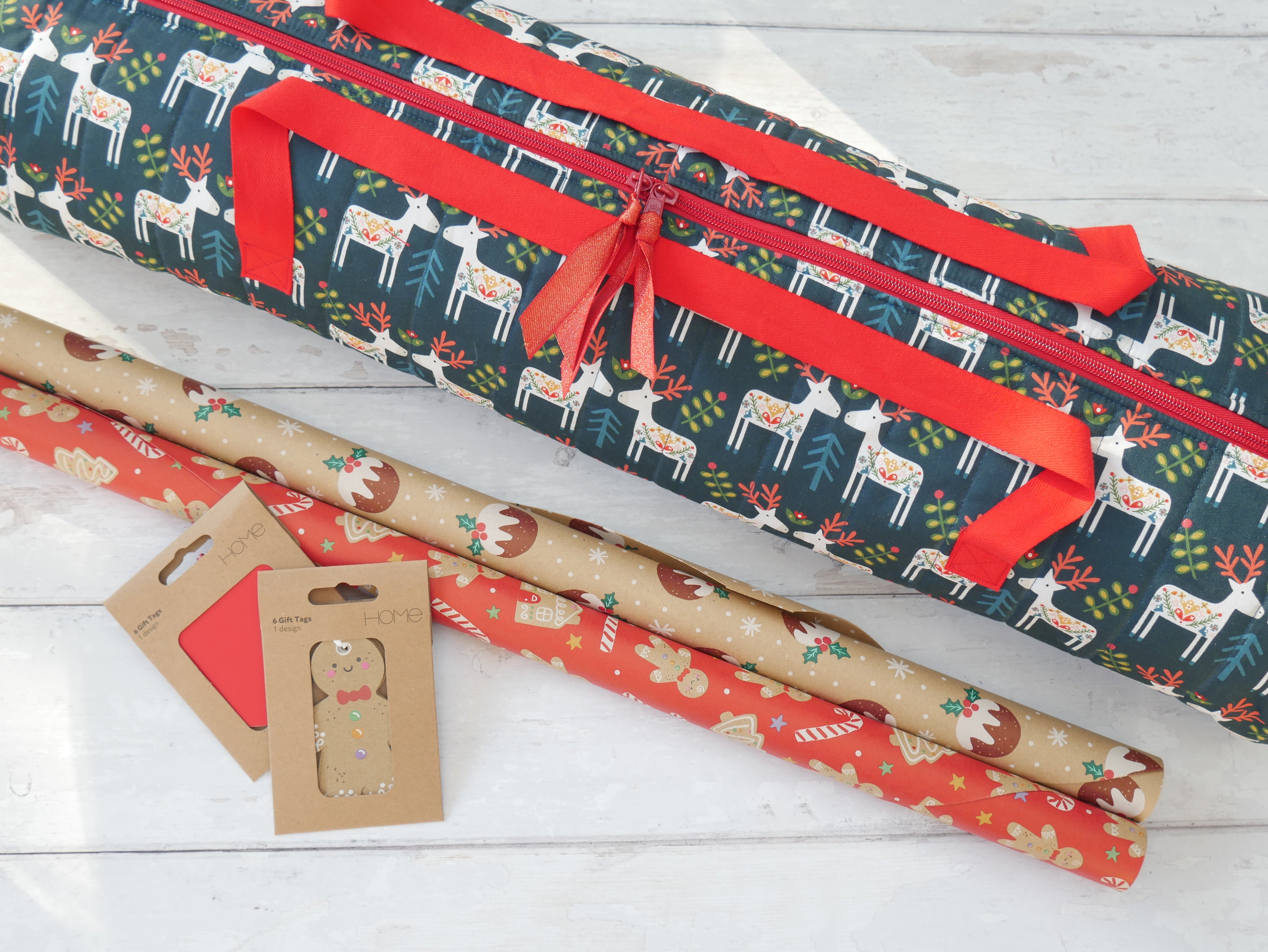 Gift Wrap Caddy Sewing Kit - Reindeer-Sewing Kit-Flying Bobbins Haberdashery