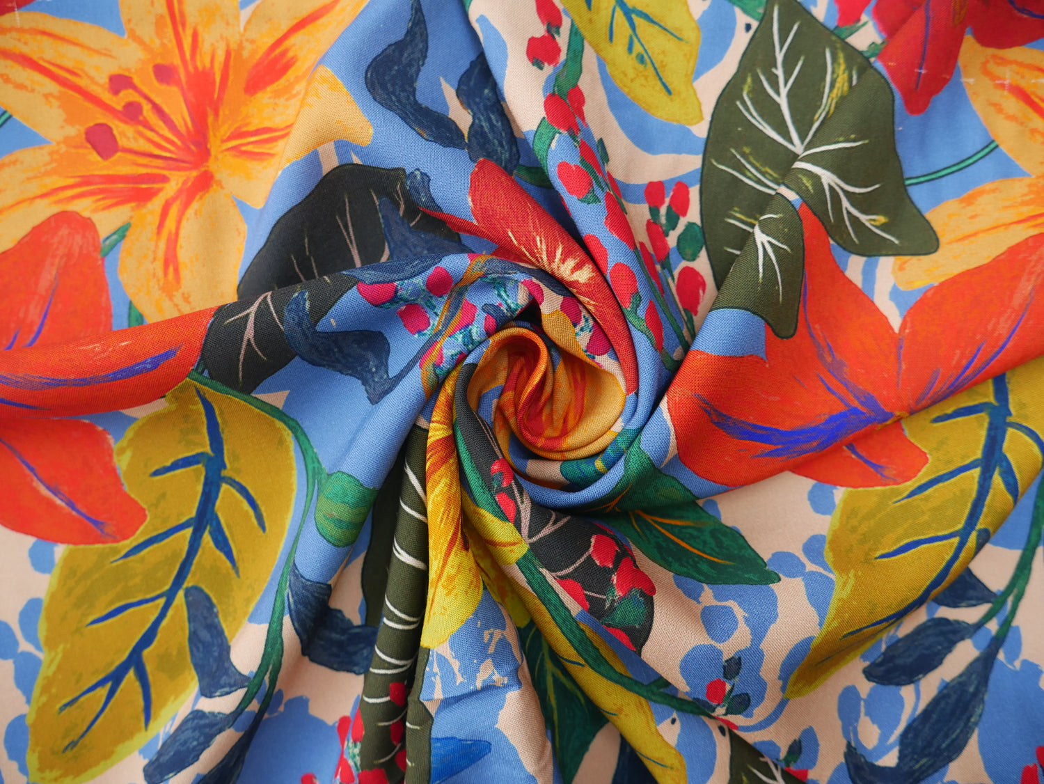 REMNANT - French Viscose Challis in Maddi Print x 1.5m-Viscose Challis-Flying Bobbins Haberdashery