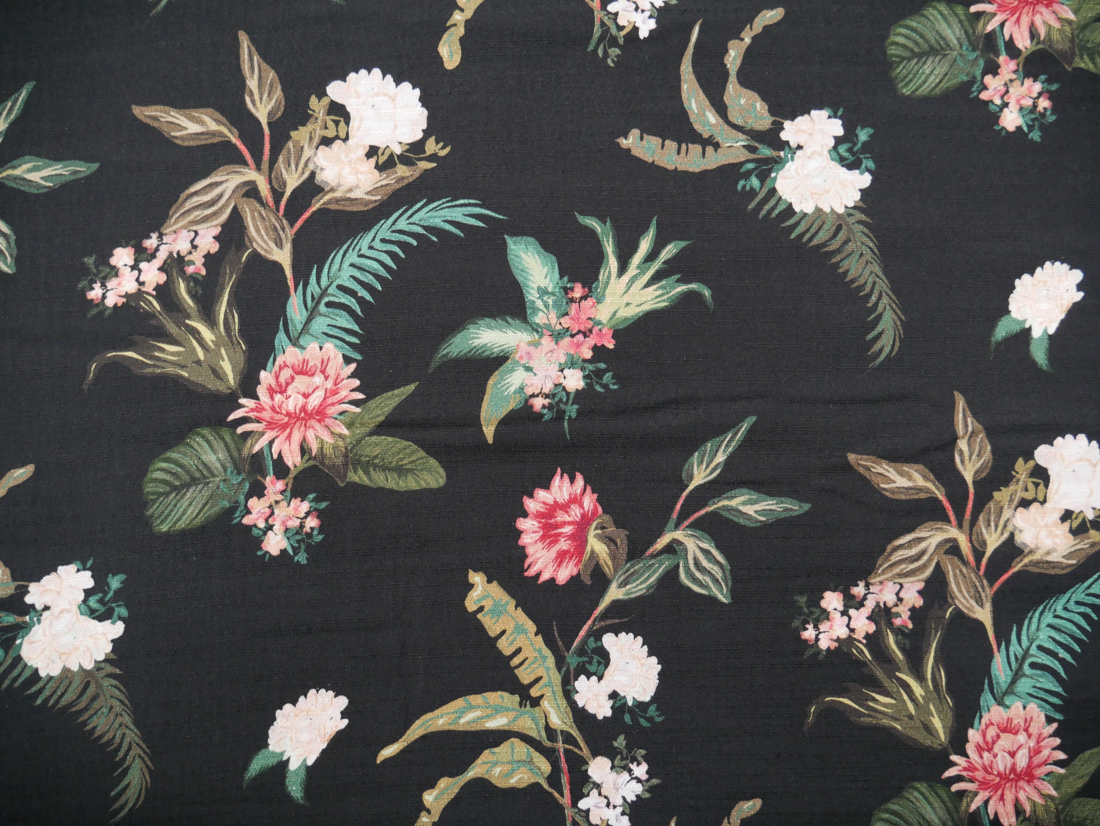 Lady McElroy Dame Fleur Linen-Look Crepe in Black-Viscose Crepe-Flying Bobbins Haberdashery
