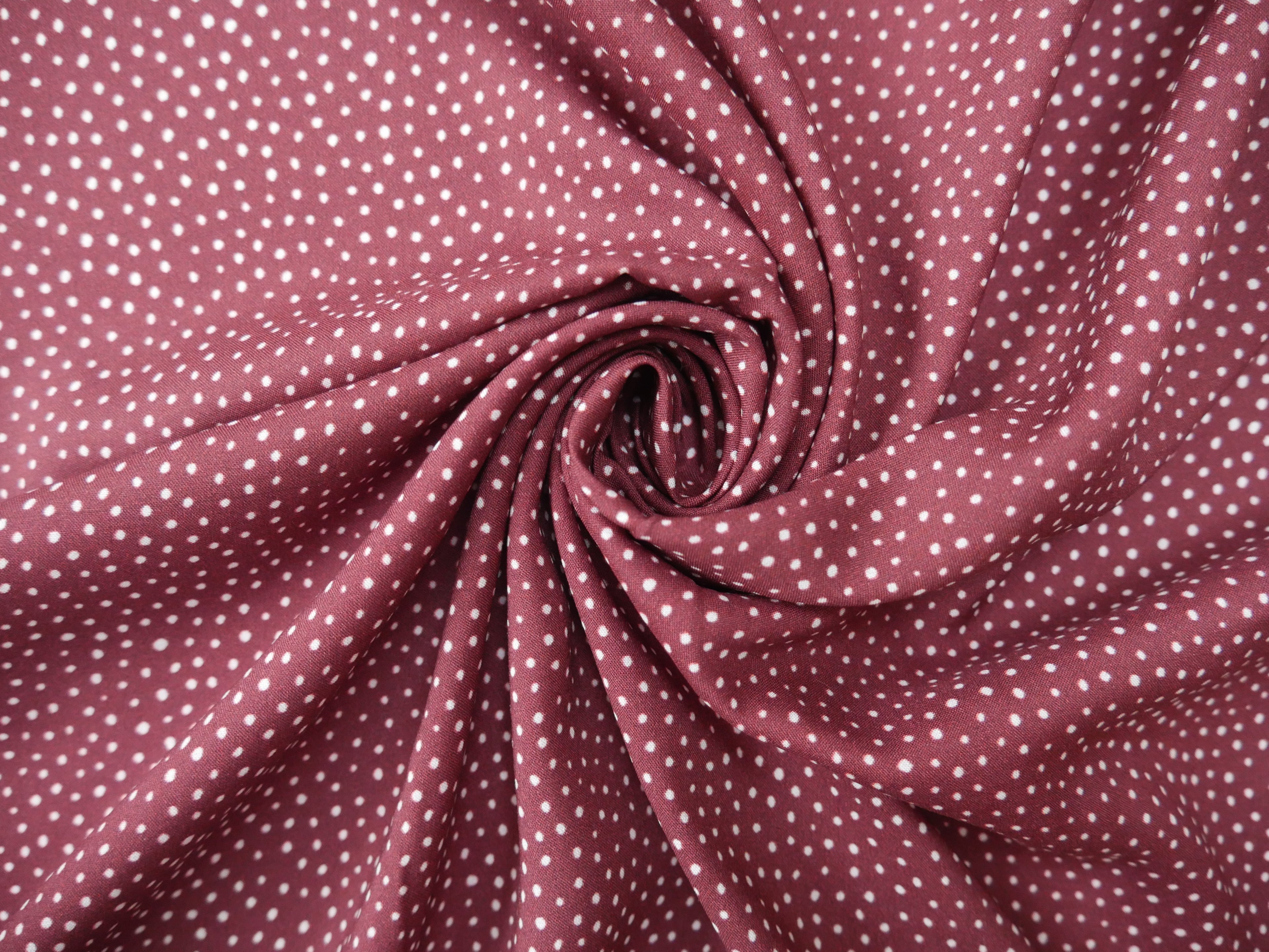 Lady McElroy Raining Dots Viscose Challis Lawn in Mocha-Viscose Challis-Flying Bobbins Haberdashery
