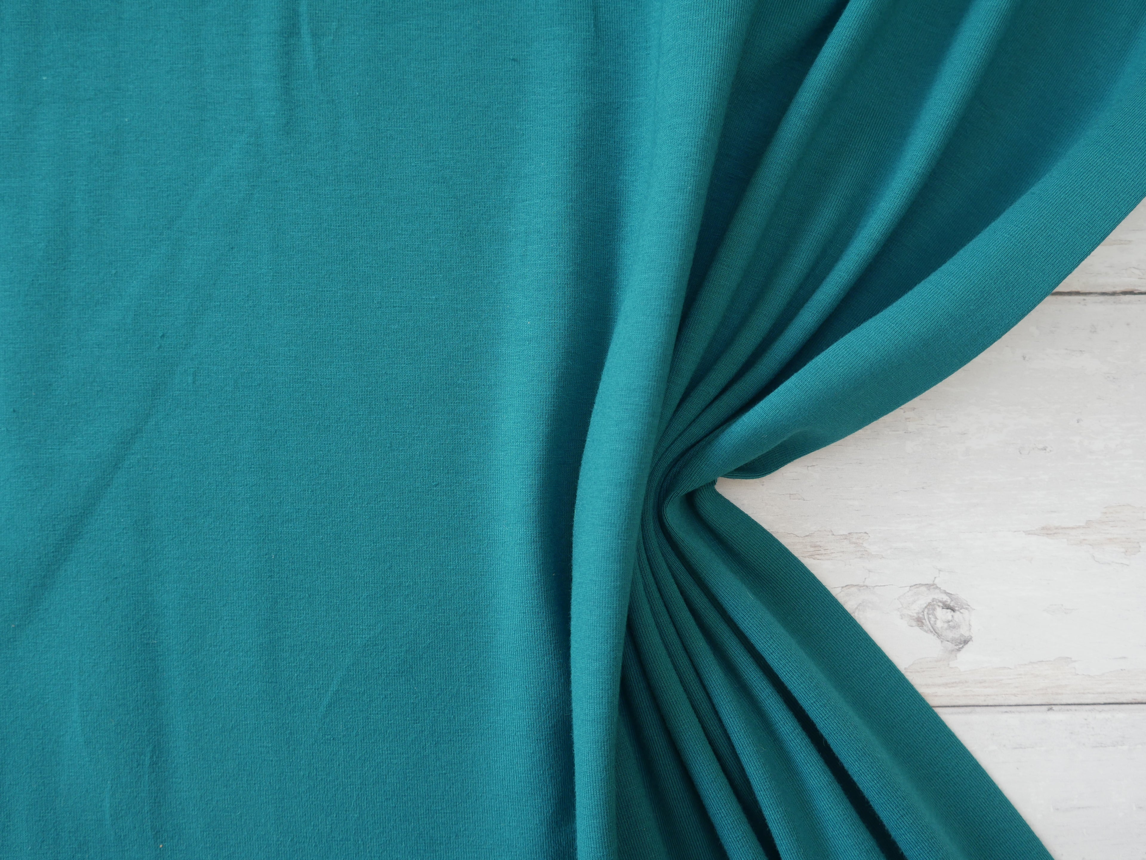 Cotton Jersey in Peacock-Cotton Jersey-Flying Bobbins Haberdashery