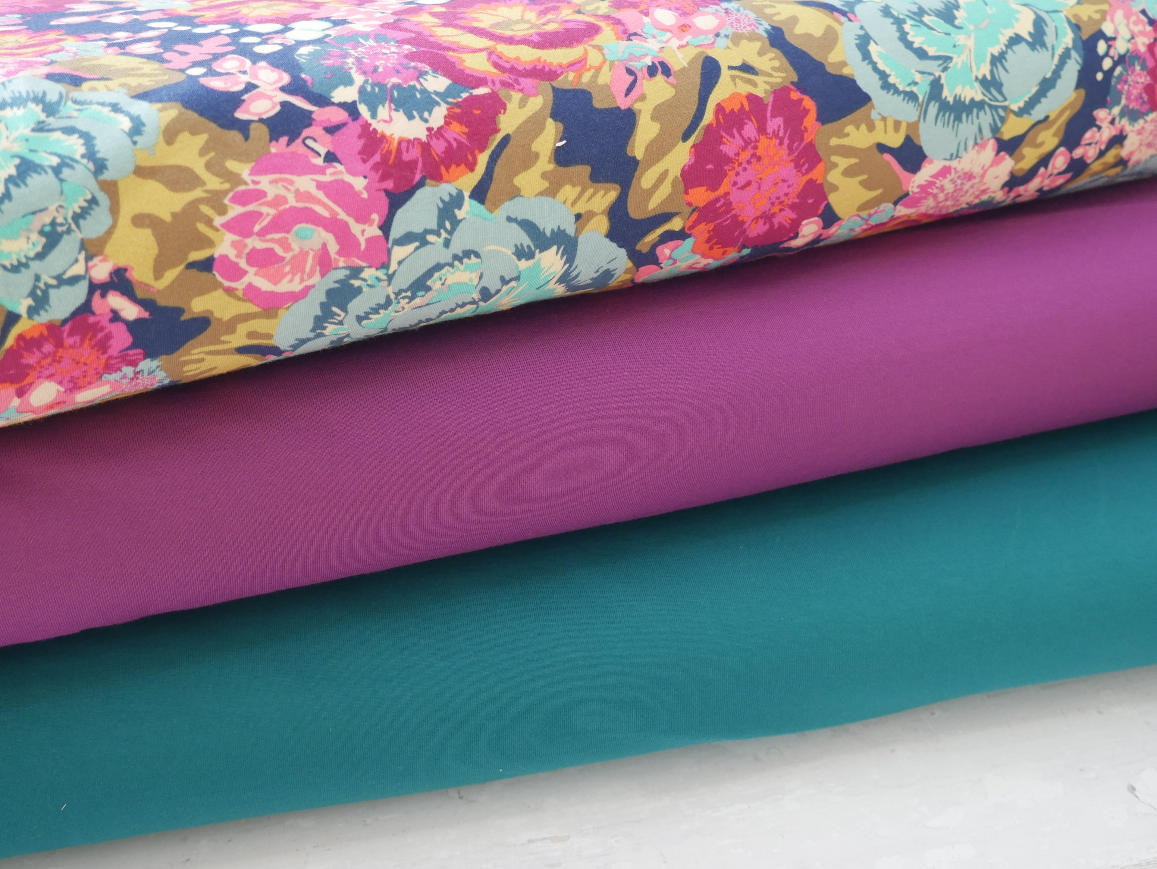 Cotton Jersey in Peacock-Cotton Jersey-Flying Bobbins Haberdashery