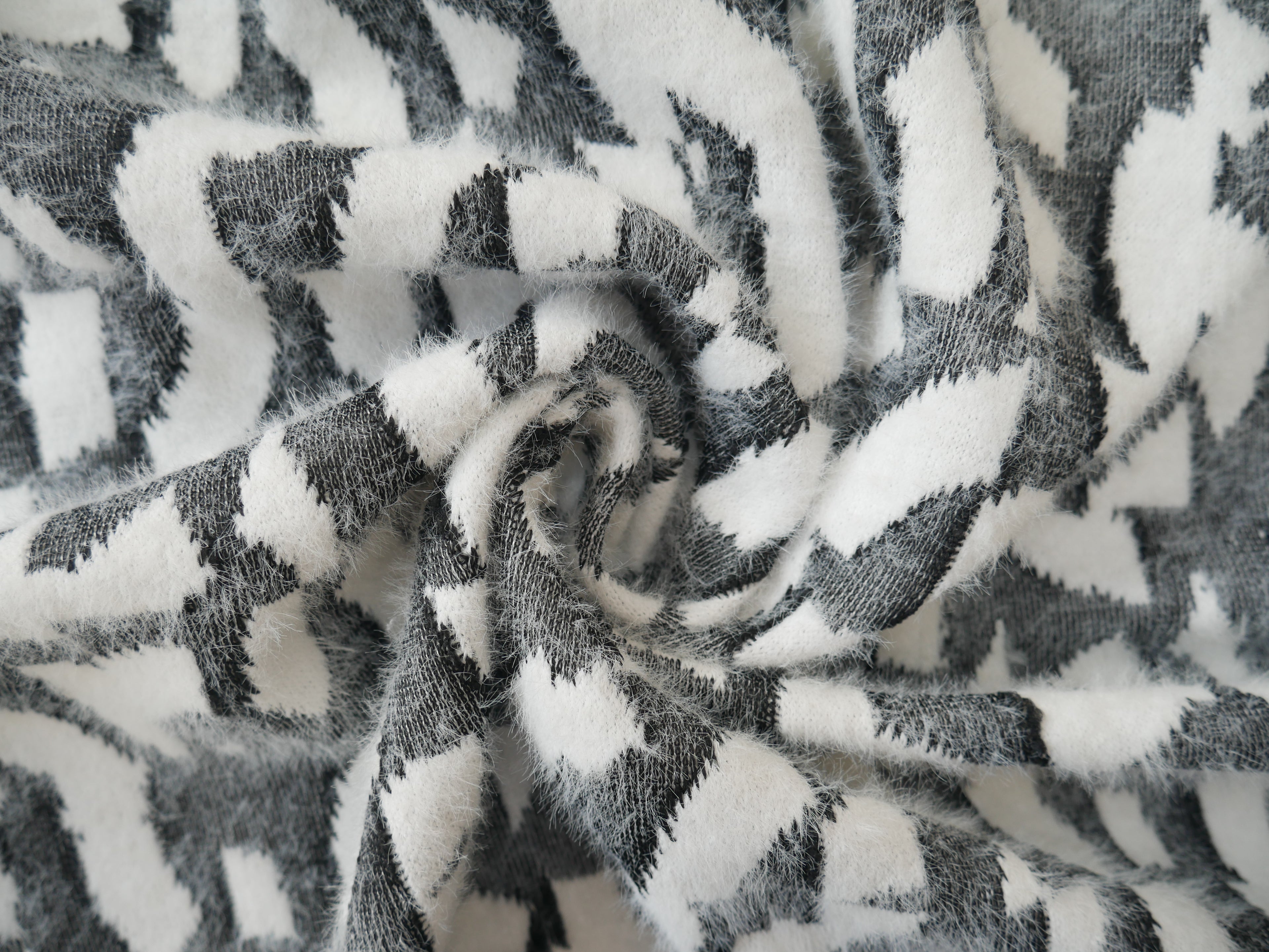 Fluffy Jacquard Knit - Geometric-Jacquard Knit-Flying Bobbins Haberdashery