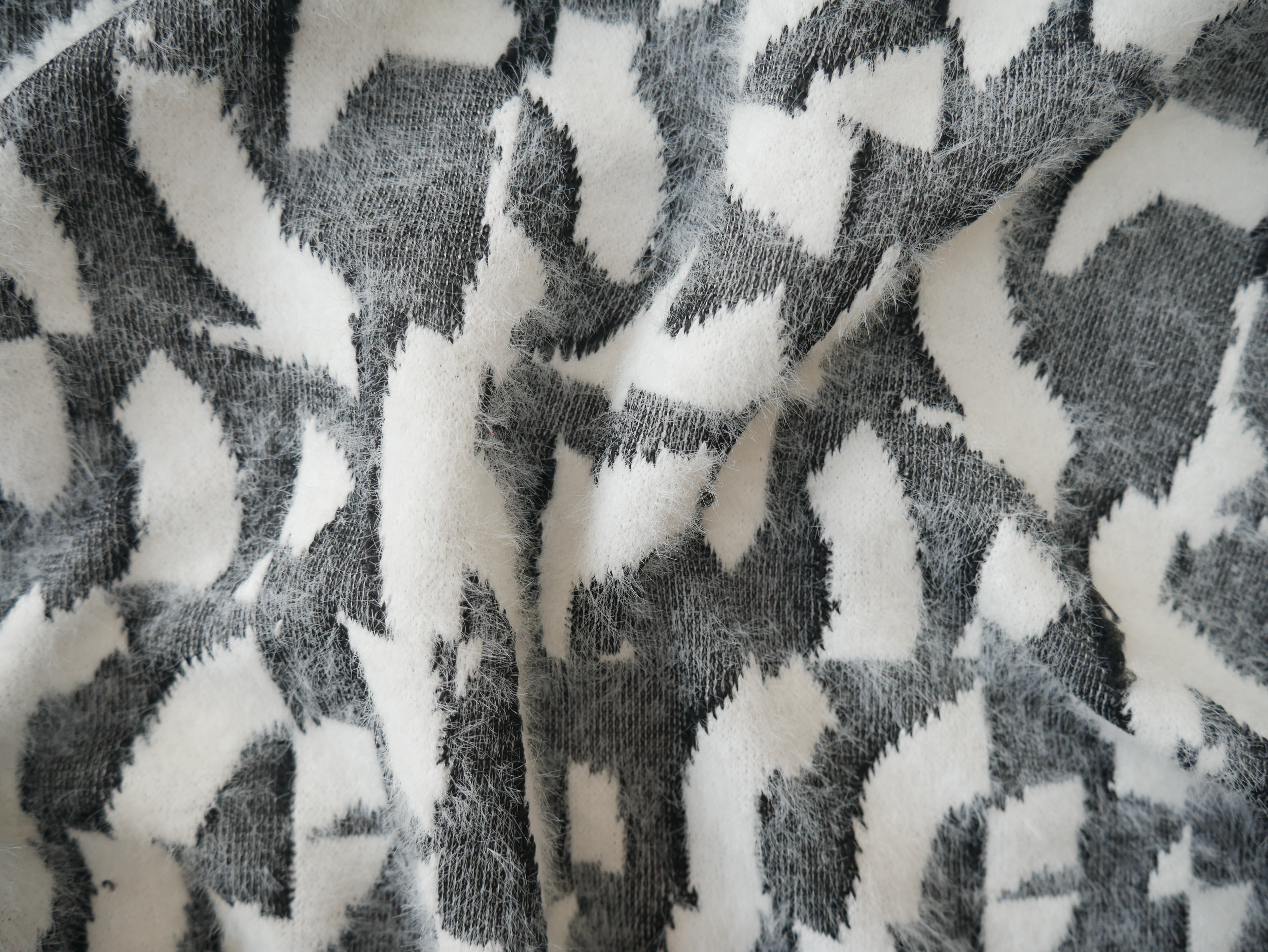 Fluffy Jacquard Knit - Geometric-Jacquard Knit-Flying Bobbins Haberdashery