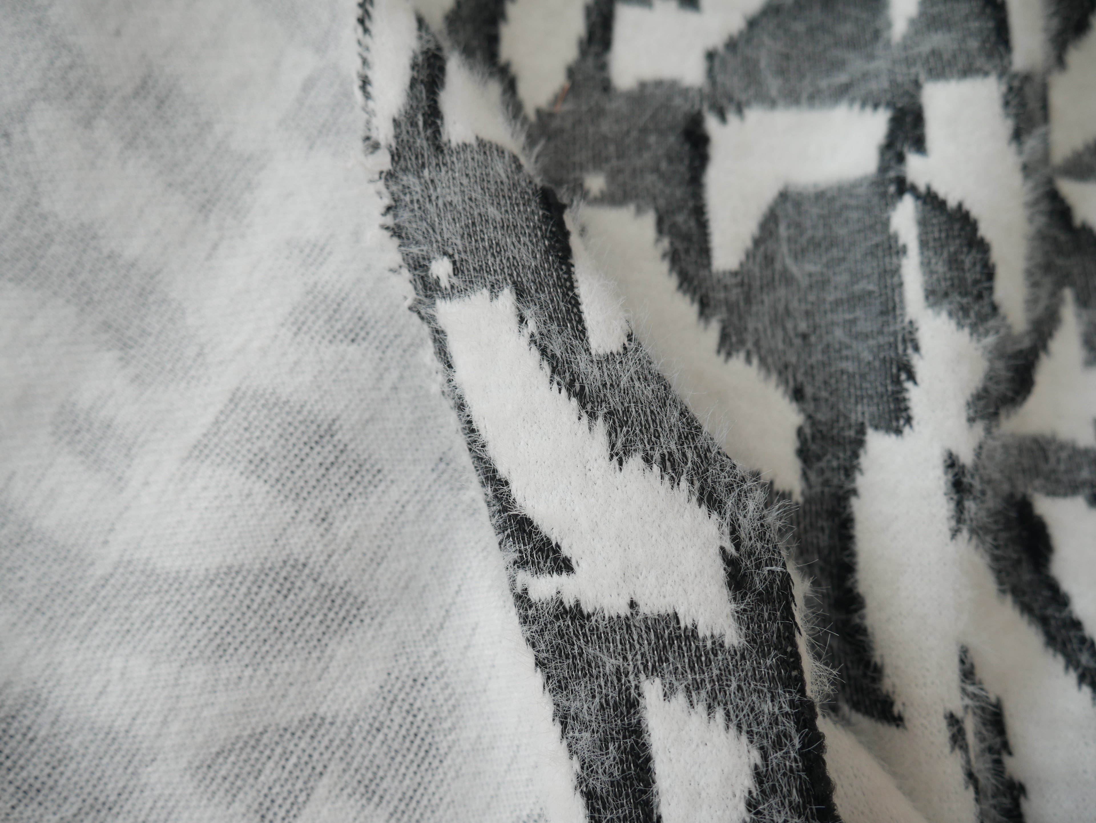 Fluffy Jacquard Knit - Geometric-Jacquard Knit-Flying Bobbins Haberdashery