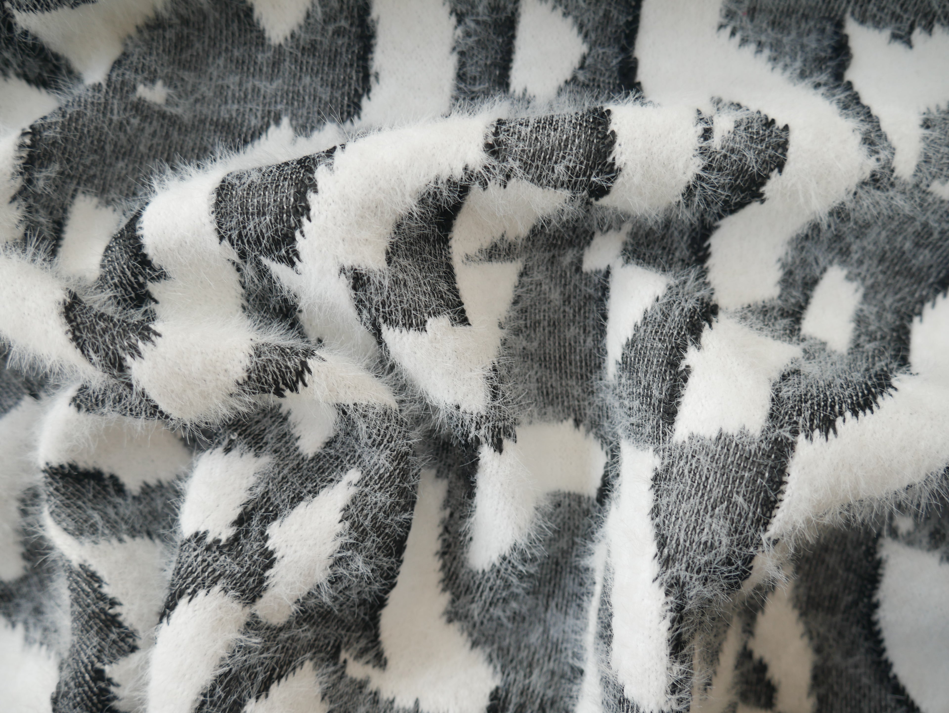 Fluffy Jacquard Knit - Geometric-Jacquard Knit-Flying Bobbins Haberdashery