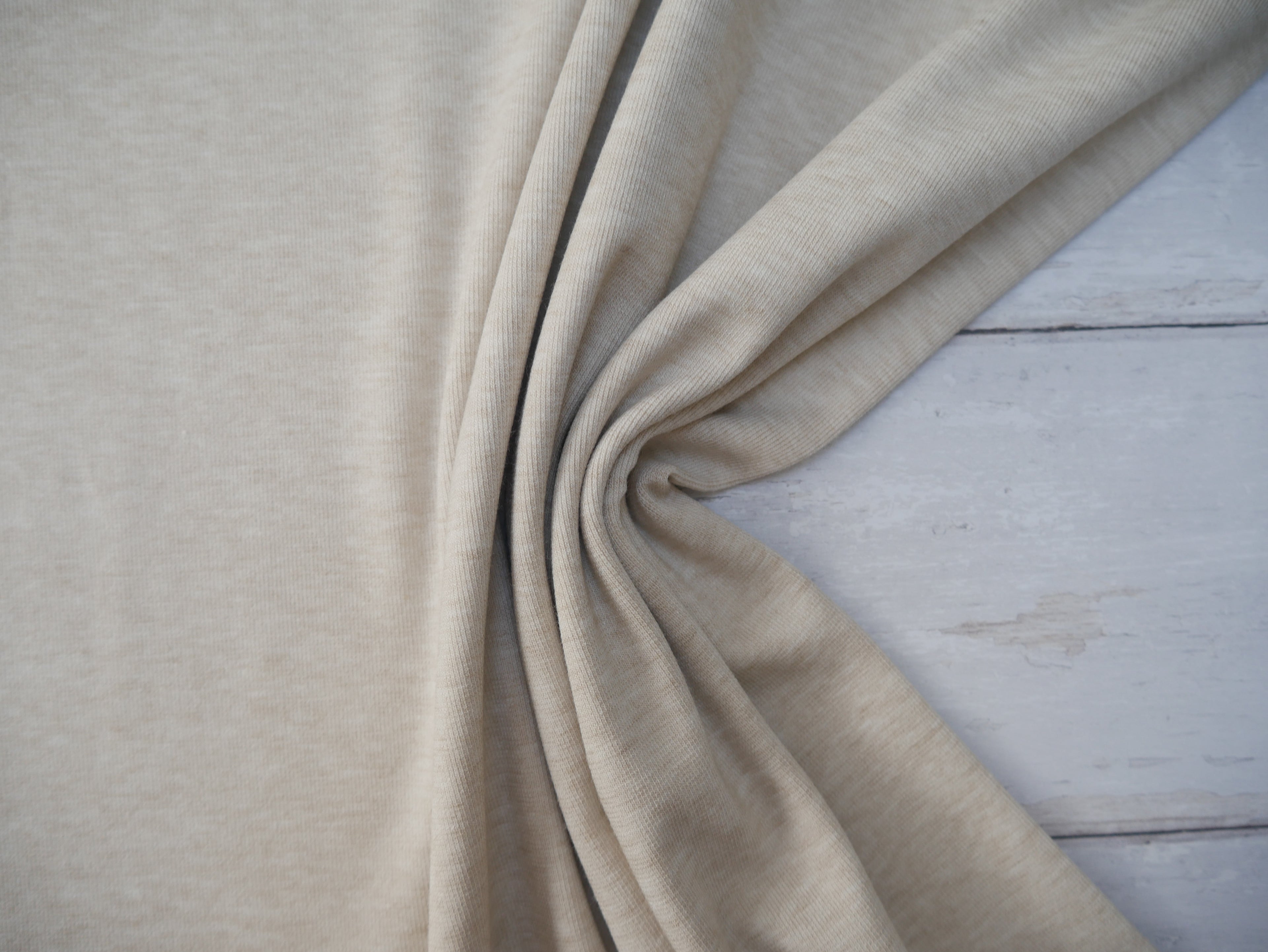 Angora Touch Jersey in Oatmeal-Viscose Crepe-Flying Bobbins Haberdashery