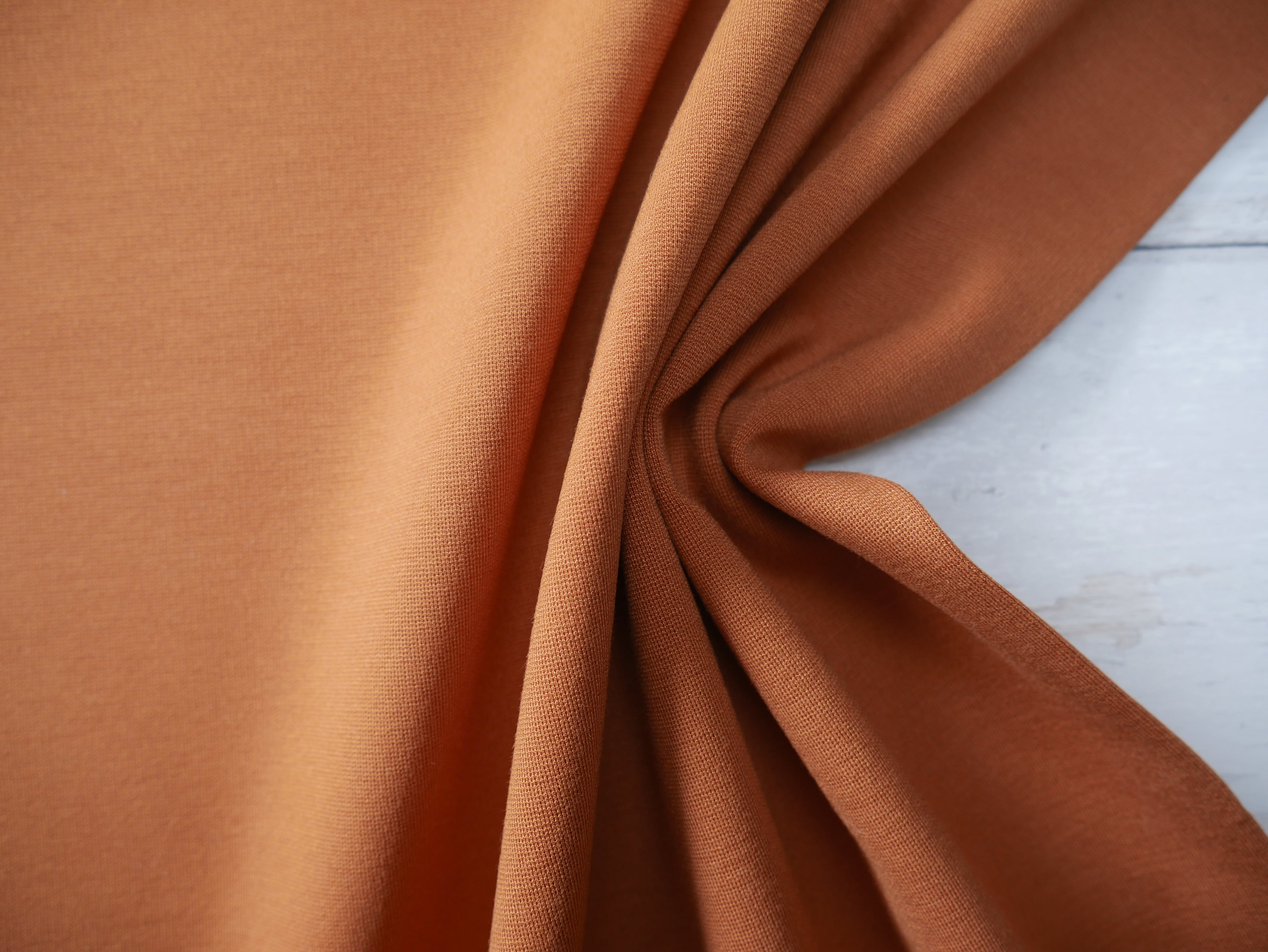 Ponte Roma in Tan-Knitted Fabric-Flying Bobbins Haberdashery