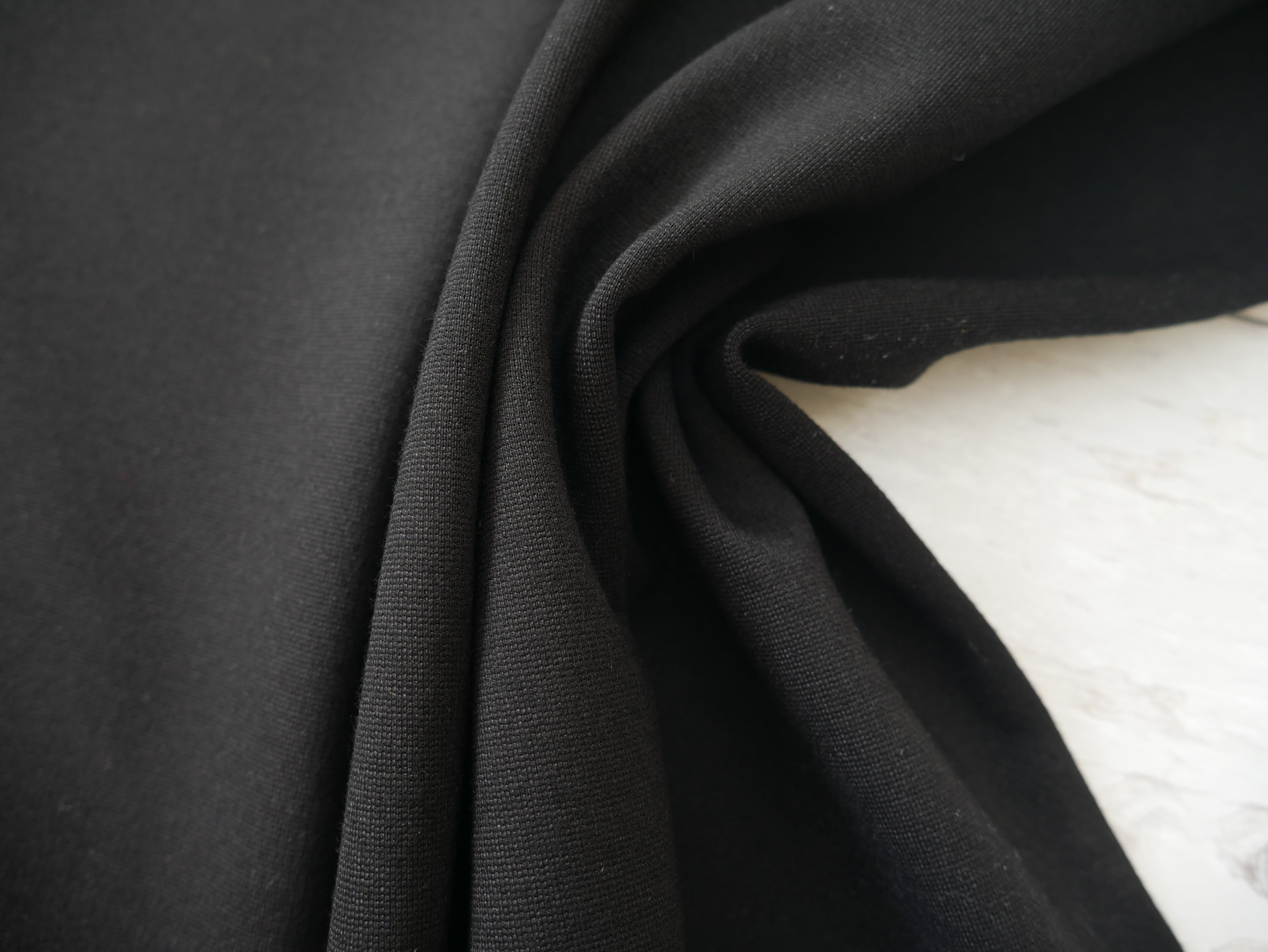 Ponte Roma in Black-Knitted Fabric-Flying Bobbins Haberdashery