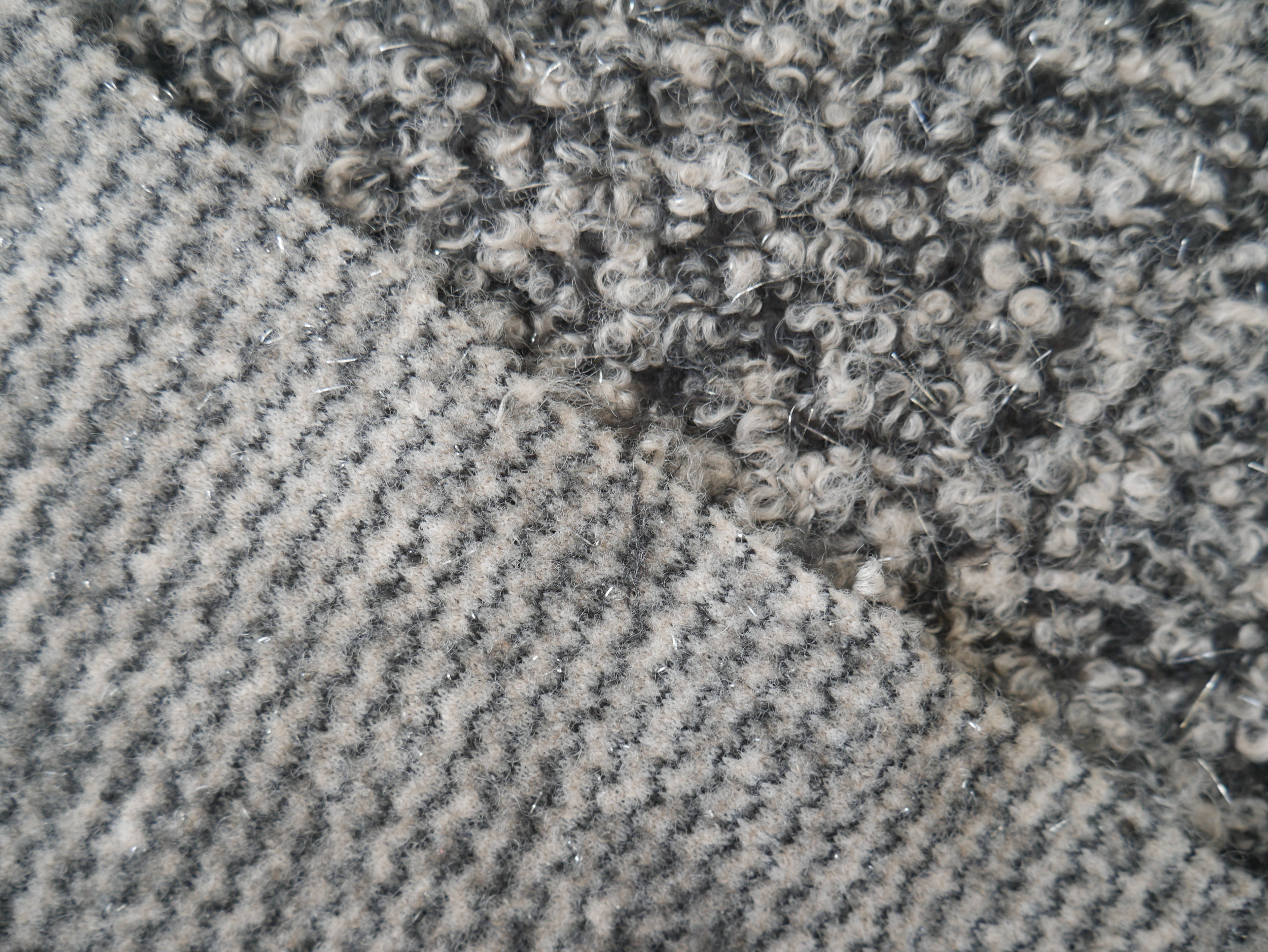 Bouclé Lurex Coat Fabric in Salt & Pepper, £16.50 p/m-Fabric-Flying Bobbins Haberdashery