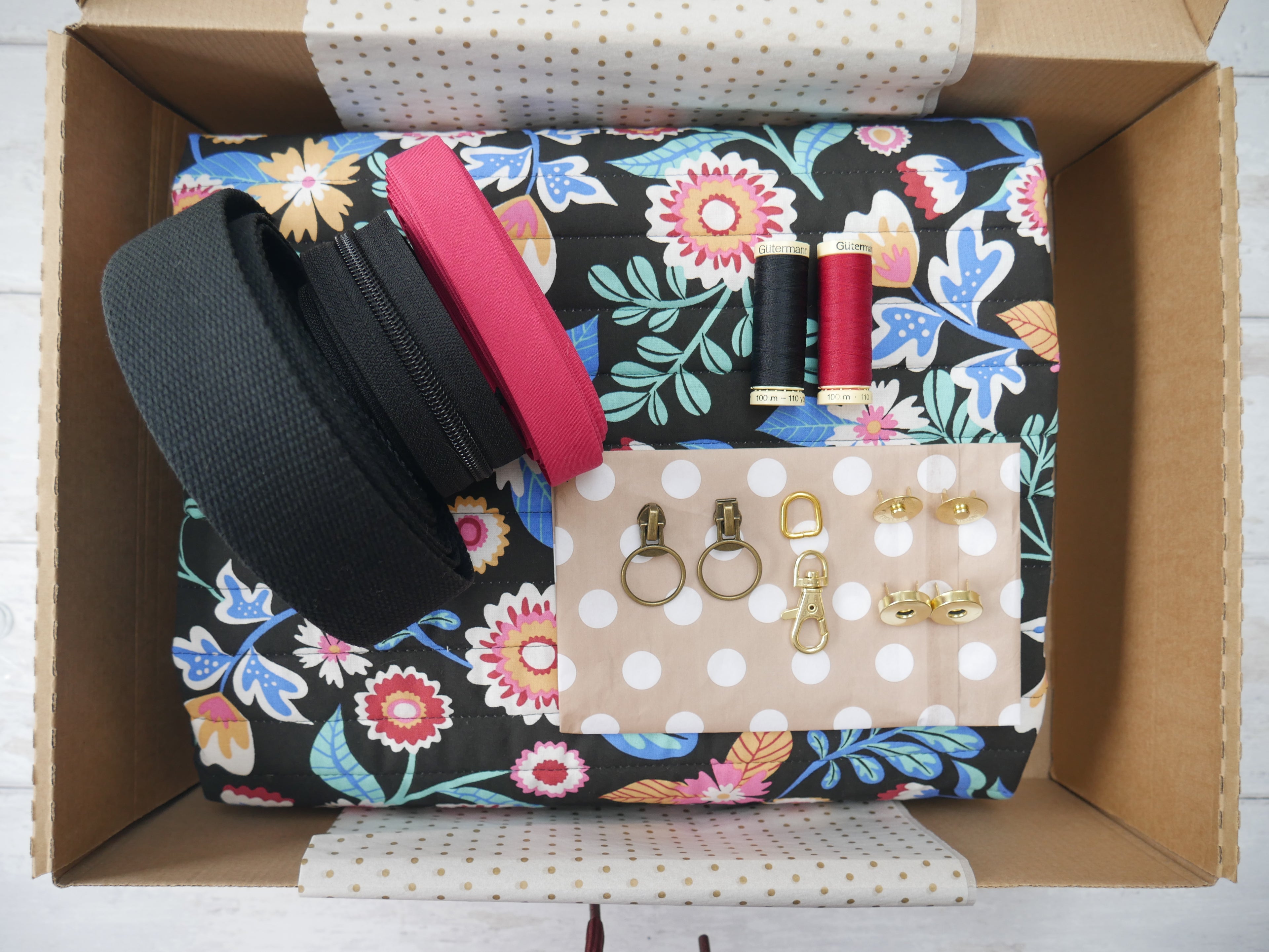 Bella Quilted Bag Kit - Kaleria Quilted Cotton-Sewing Kit-Flying Bobbins Haberdashery