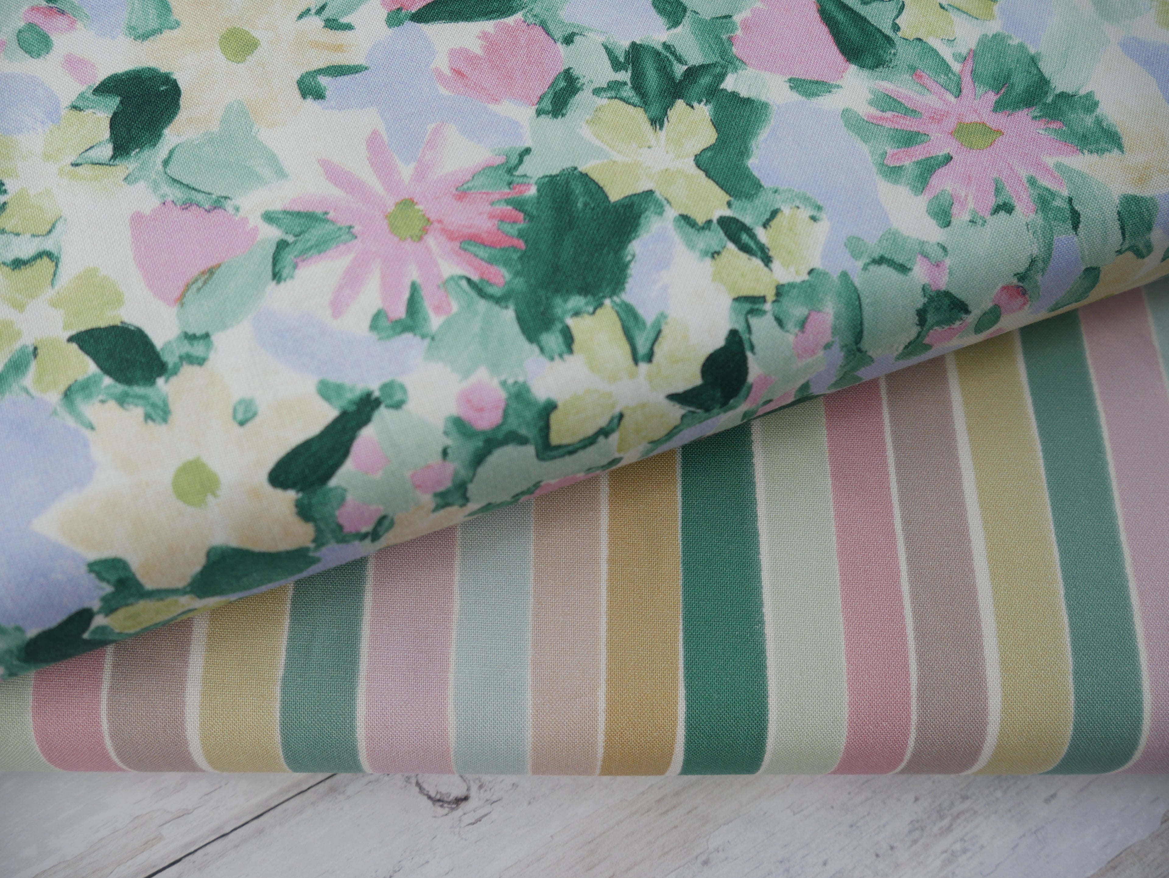 Lewis & Irene Summer Stripes Printed Cotton by Bluebellgray-Cotton Fabric-Flying Bobbins Haberdashery