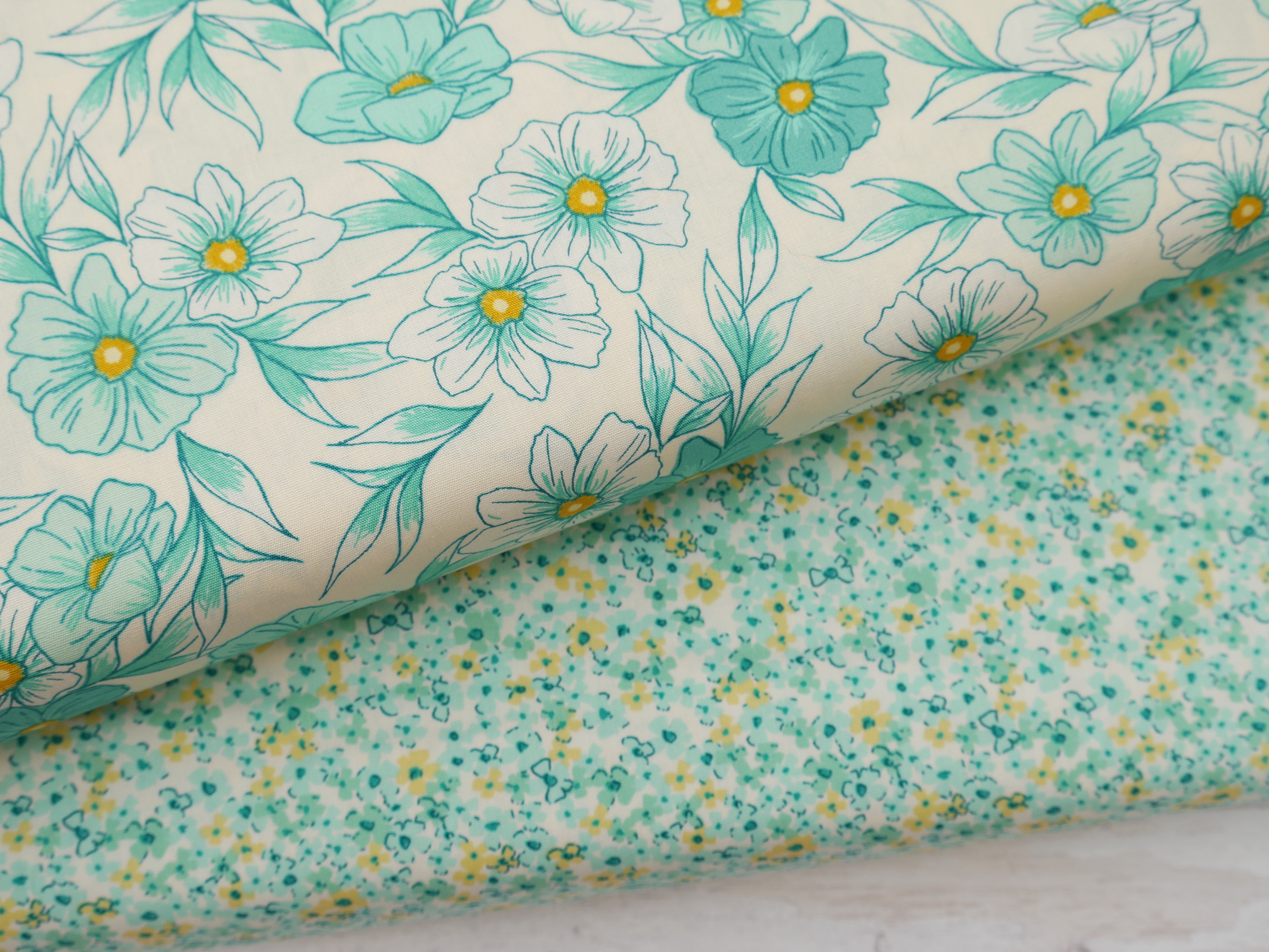 Art Gallery Fabrics Tinted Blooms Lagoon from Bloomcore-Cotton Fabric-Flying Bobbins Haberdashery