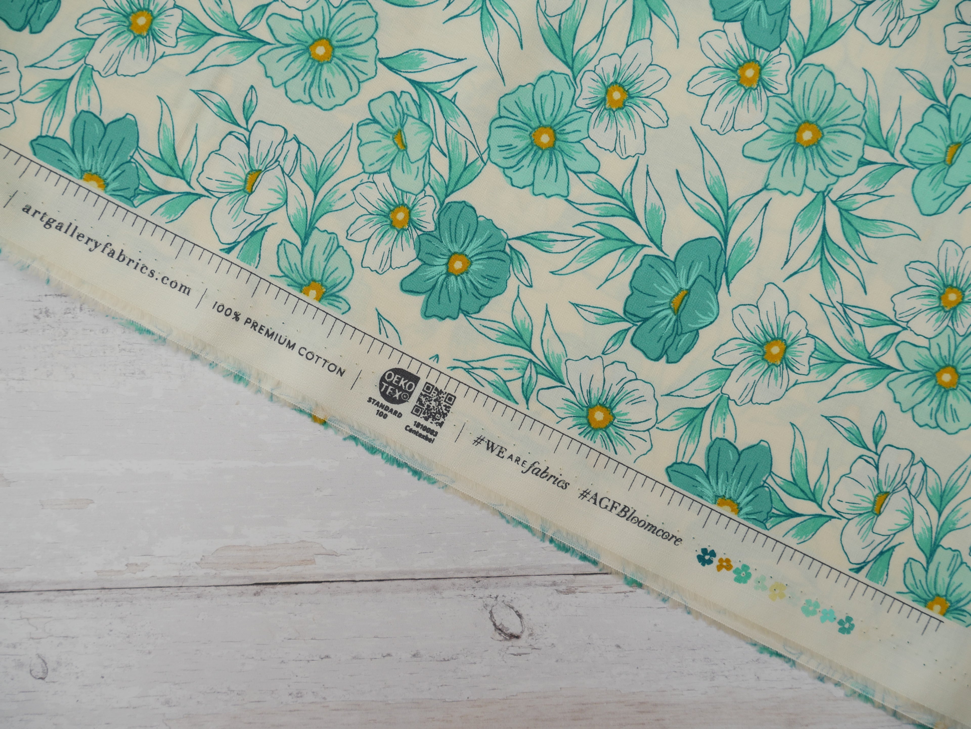 Art Gallery Fabrics Tinted Blooms Lagoon from Bloomcore-Cotton Fabric-Flying Bobbins Haberdashery