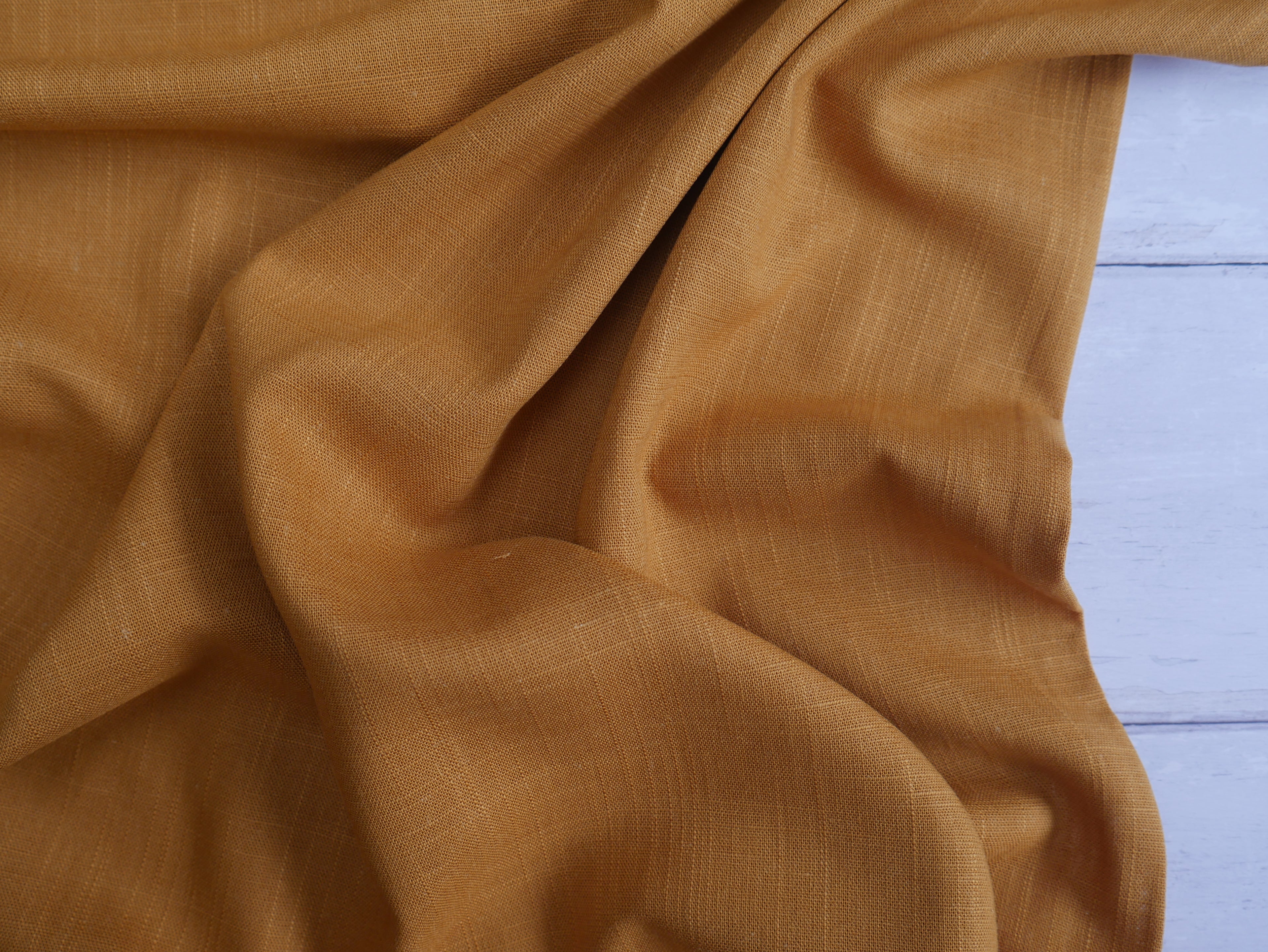 Linen Viscose in Ochre-Fabric-Flying Bobbins Haberdashery