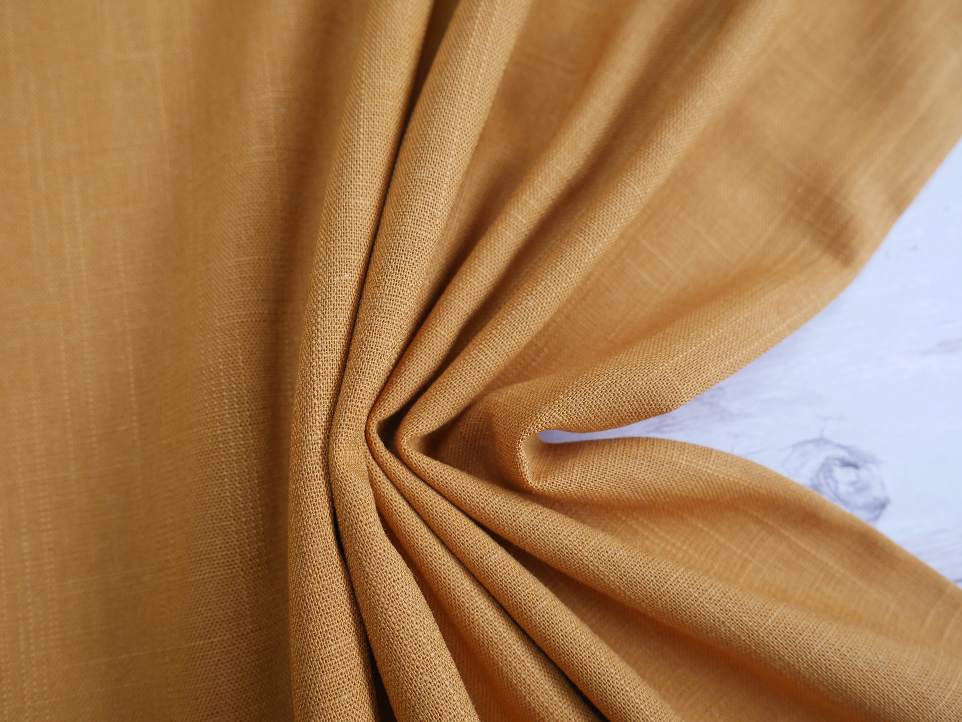 Linen Viscose in Ochre-Fabric-Flying Bobbins Haberdashery