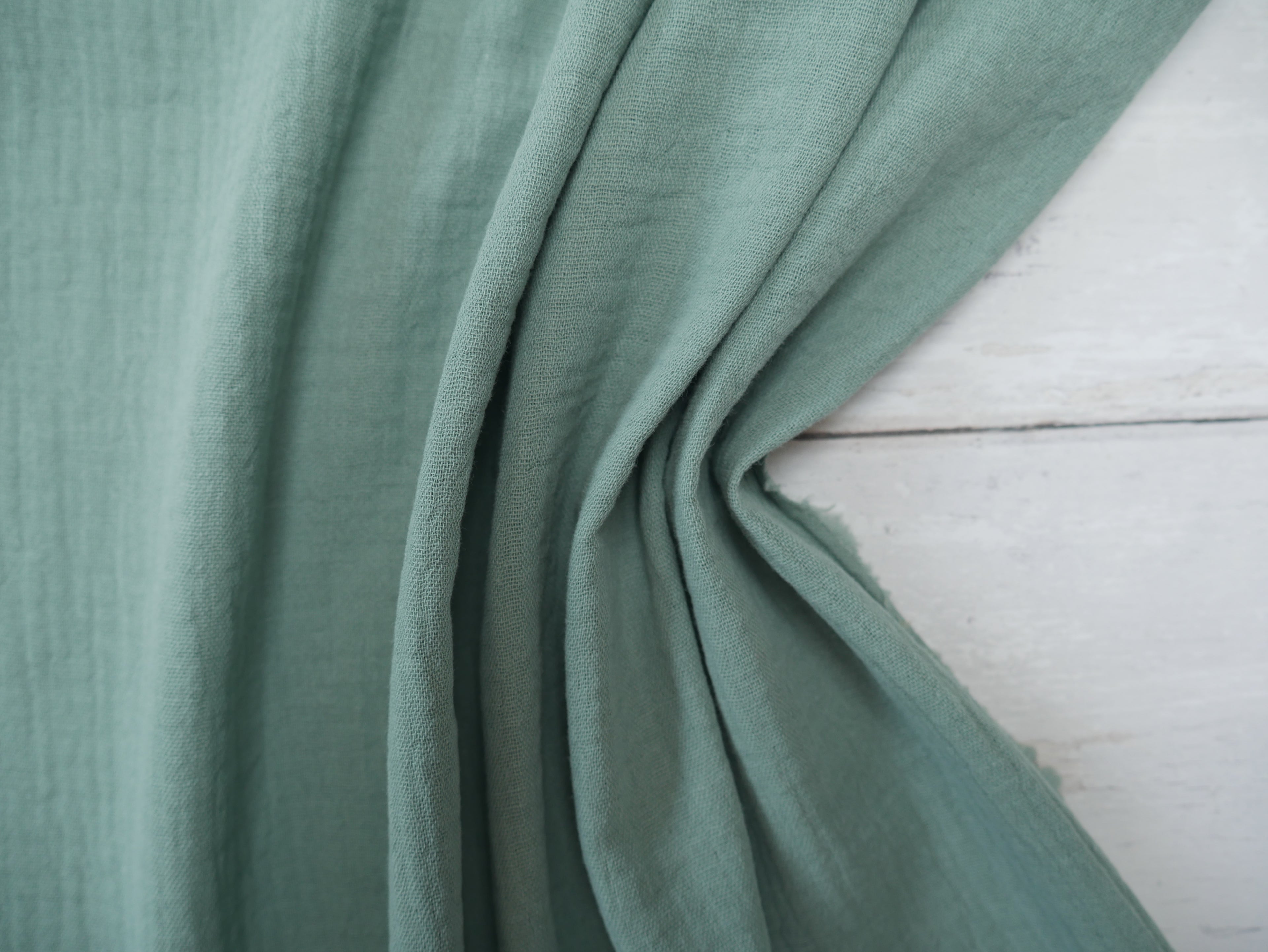 Soft Cotton Double Gauze in Aquamarine-Cotton Fabric-Flying Bobbins Haberdashery