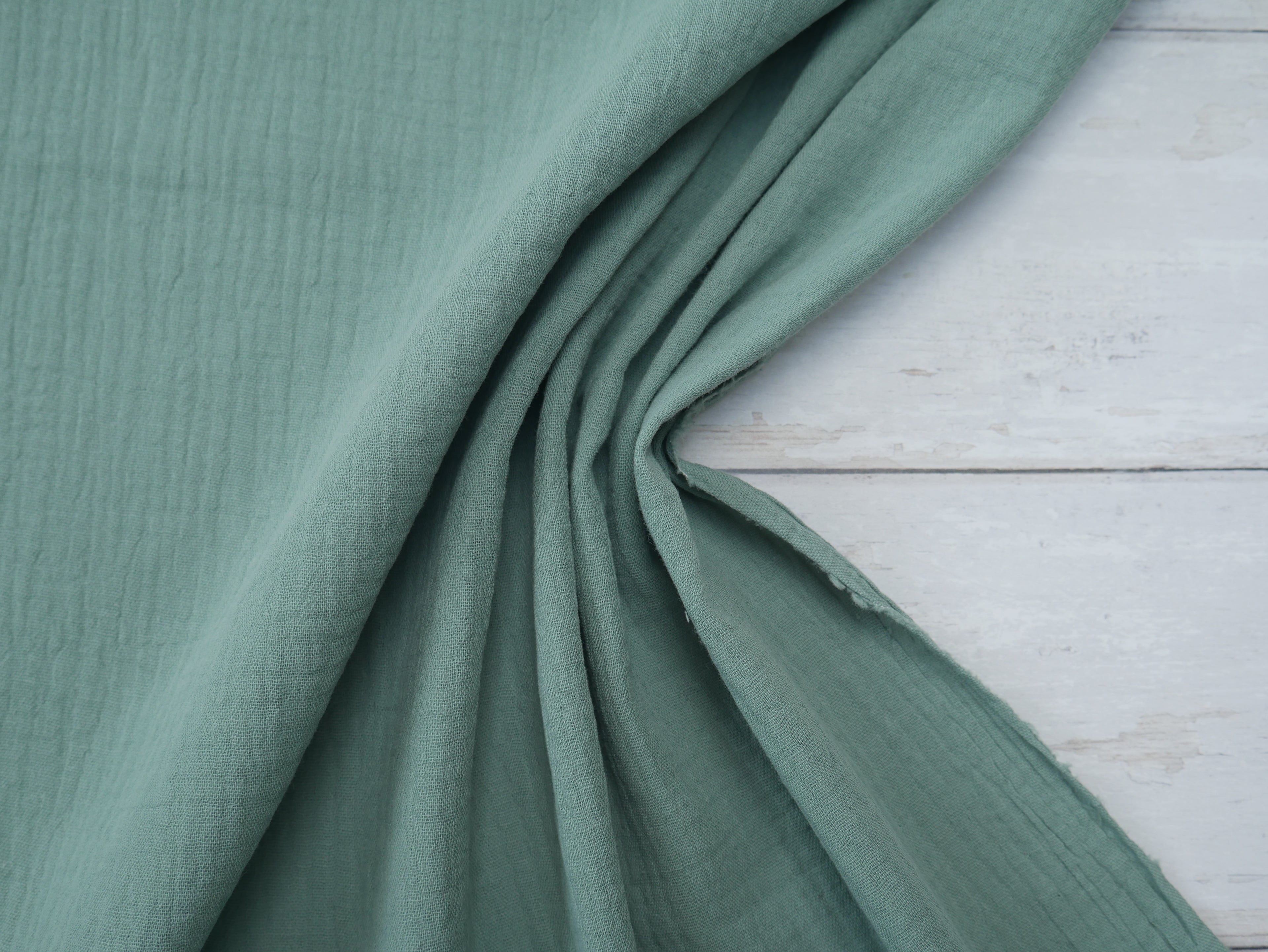 Soft Cotton Double Gauze in Aquamarine-Cotton Fabric-Flying Bobbins Haberdashery