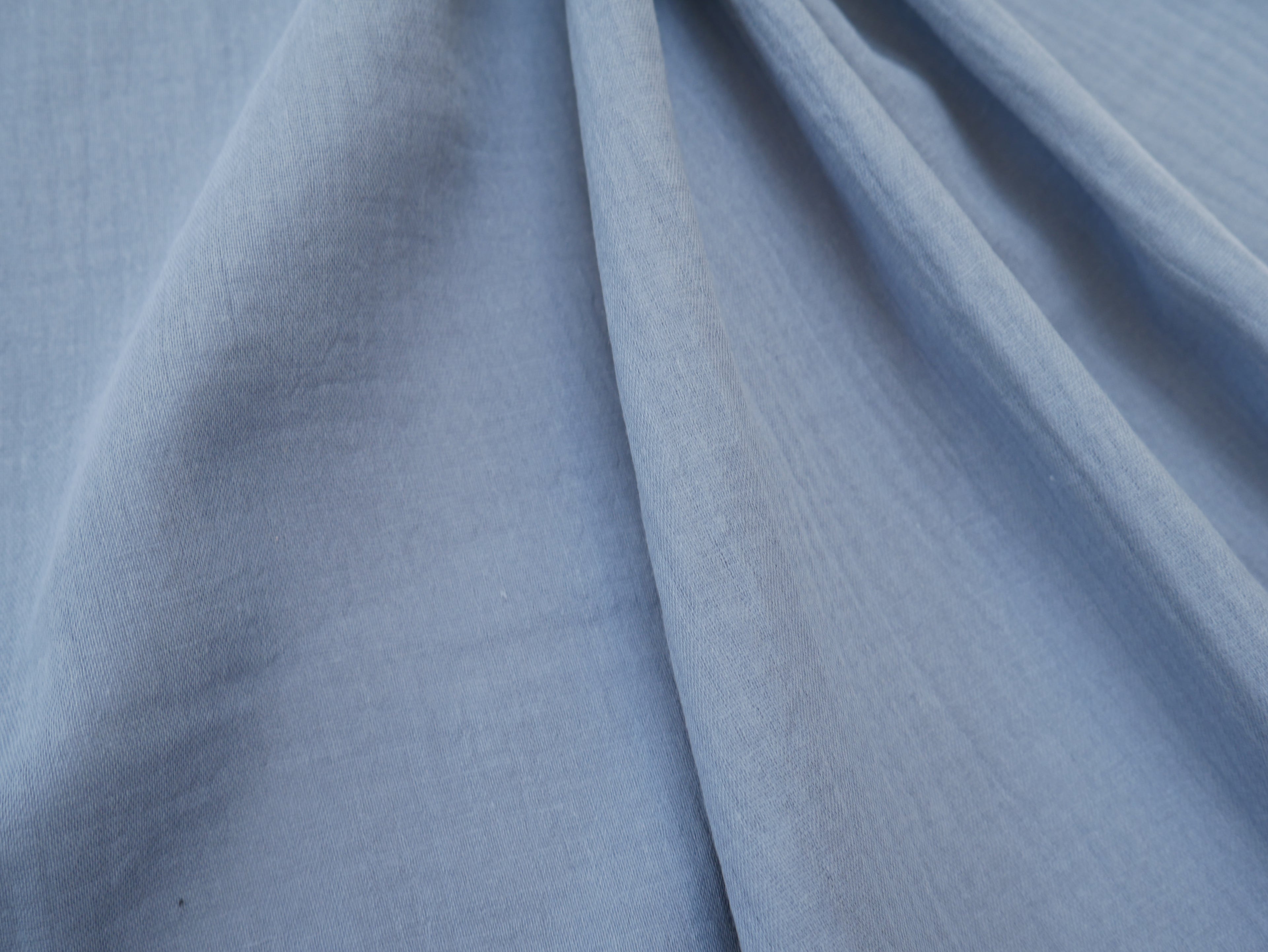 Soft Cotton Double Gauze in Denim Blue-Cotton Fabric-Flying Bobbins Haberdashery