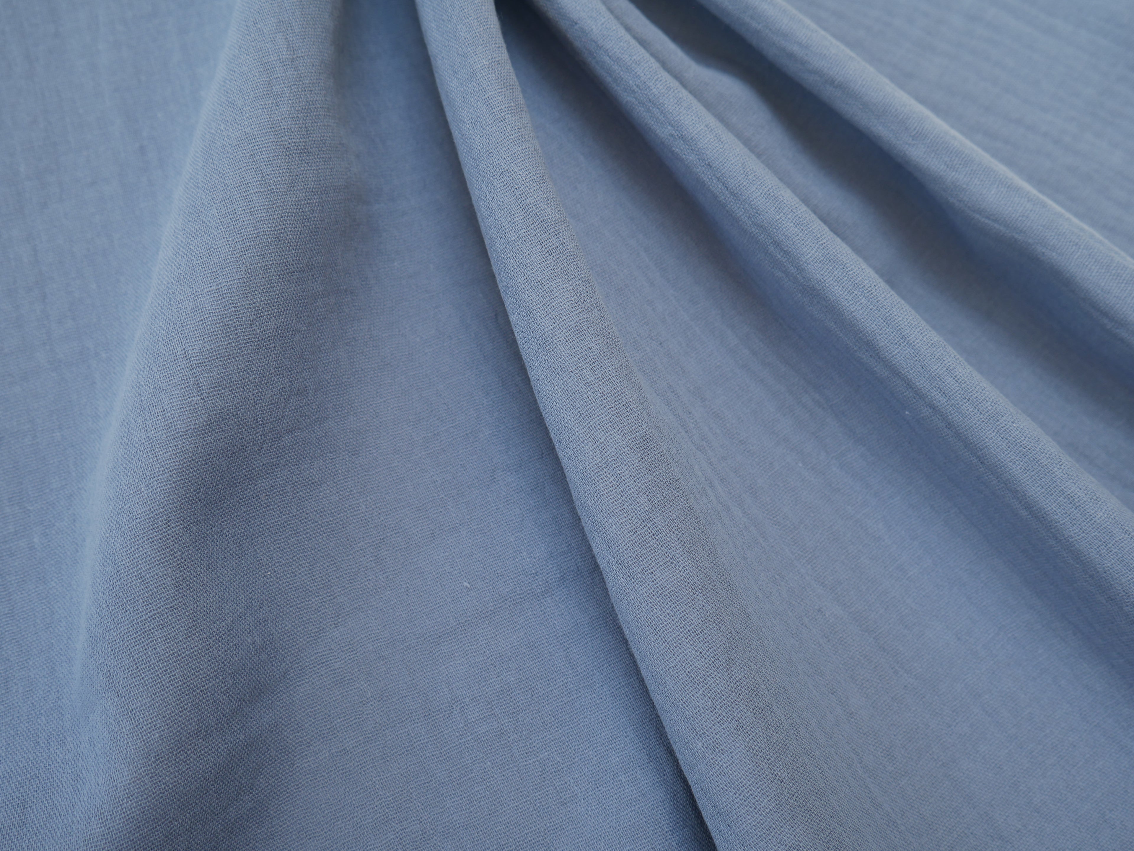 Soft Cotton Double Gauze in Denim Blue-Cotton Fabric-Flying Bobbins Haberdashery