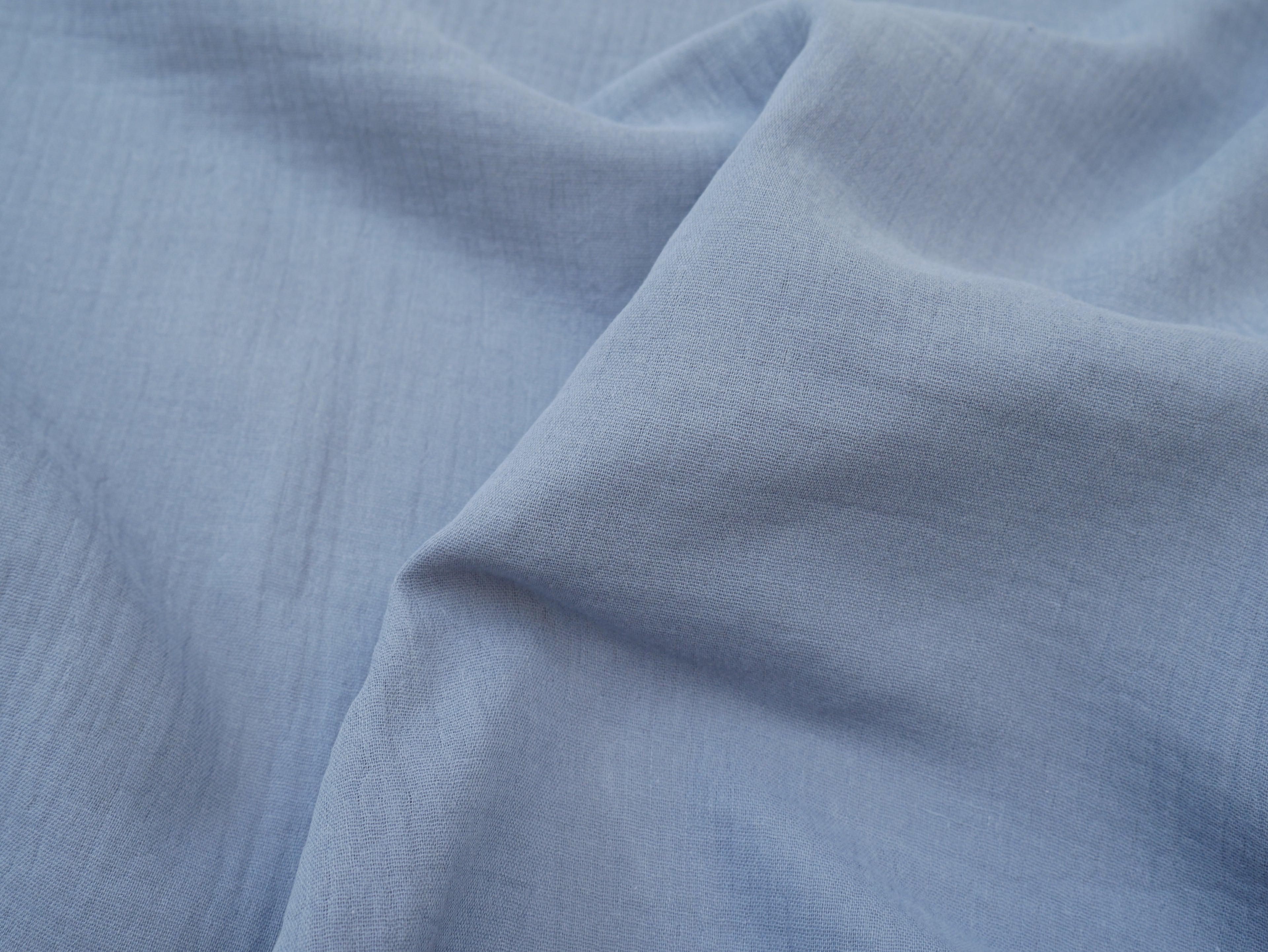 Soft Cotton Double Gauze in Denim Blue-Cotton Fabric-Flying Bobbins Haberdashery
