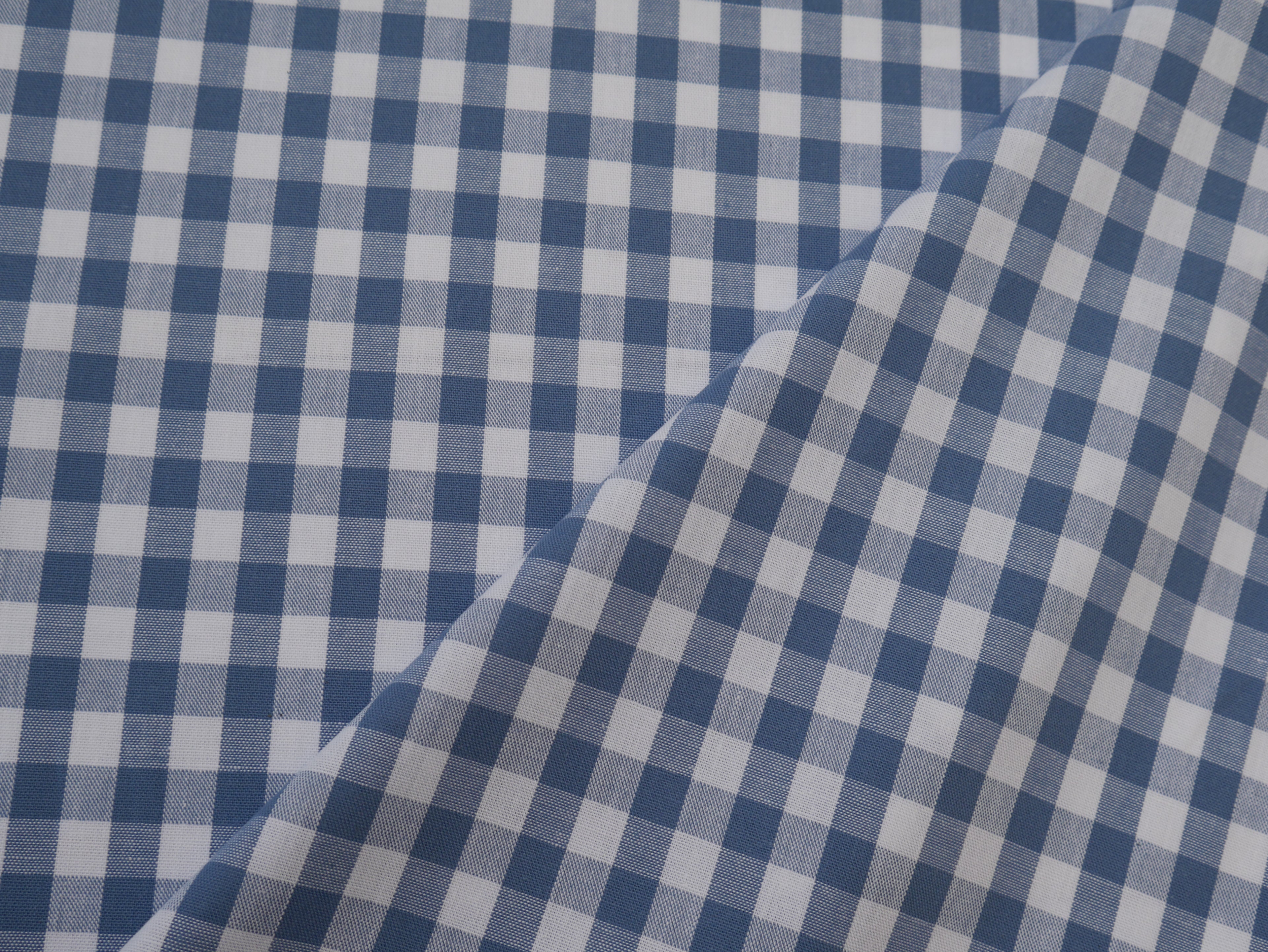 Cotton Check 1cm Gingham in Soft Blue-Cotton Fabric-Flying Bobbins Haberdashery