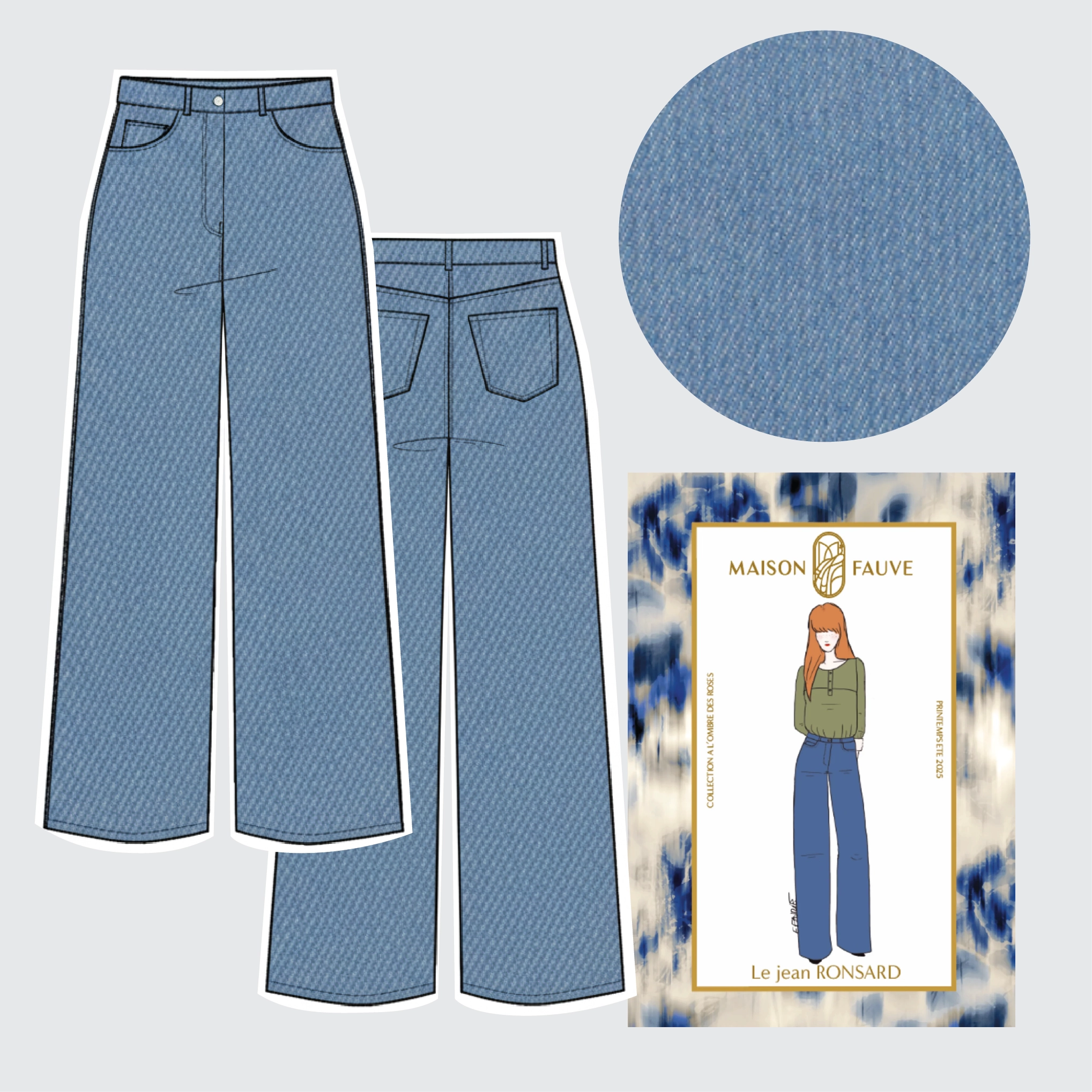 Ronsard Jeans Kit - Light Blue Denim-Sewing Kit-Flying Bobbins Haberdashery