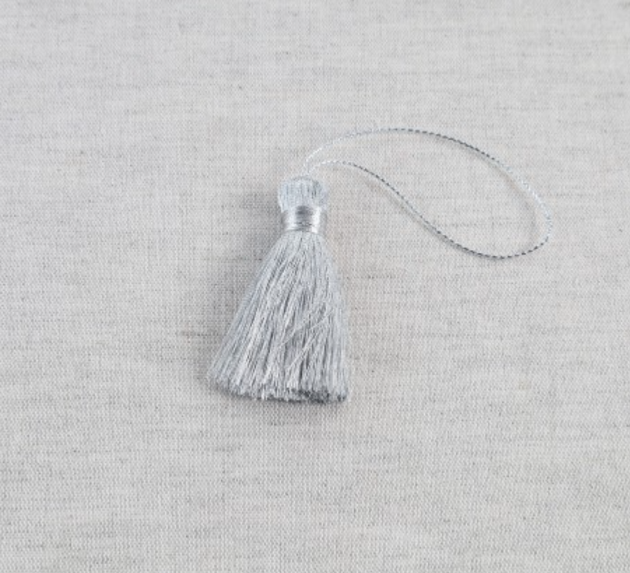 Plush Tassel in Silver-Trims-Flying Bobbins Haberdashery