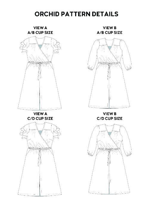 Orchid Dress Kit - Heartbeat Rayon Crepe in Pink-Dress-Flying Bobbins Haberdashery