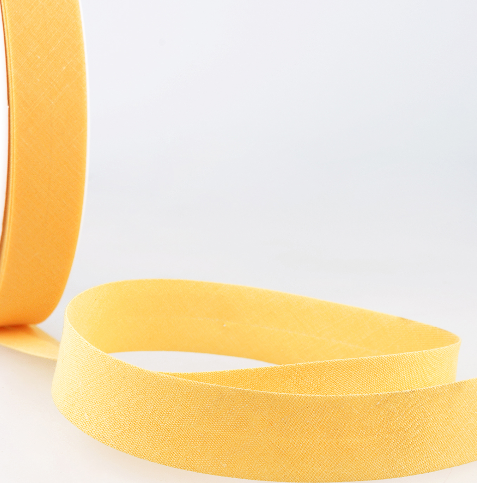 Poly-Cotton Bias Binding 27mm - Yellow-Binding-Flying Bobbins Haberdashery
