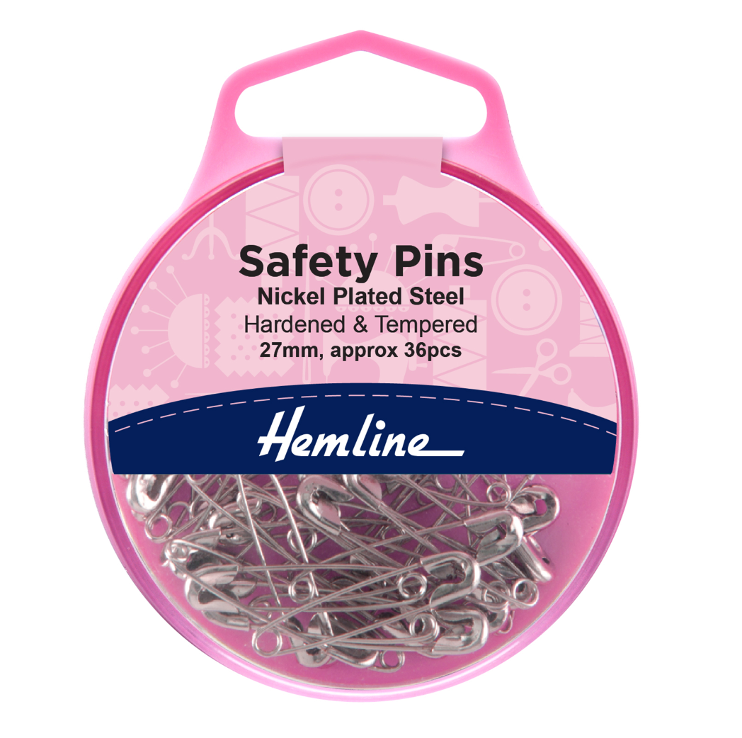 Hemline Safety Pins, 27mm-Tools-Flying Bobbins Haberdashery
