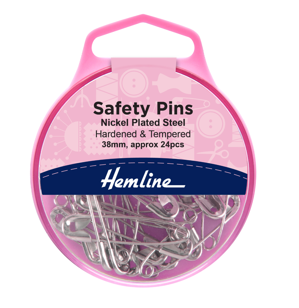 Hemline Safety Pins, 38mm-Tools-Flying Bobbins Haberdashery
