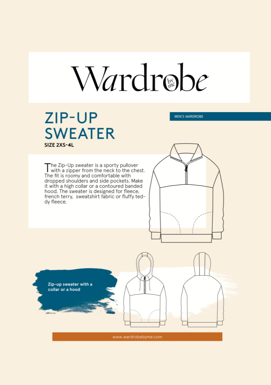 Wardrobe by Me Zip-Up Sweater for Men - Paper Pattern-Pattern-Flying Bobbins Haberdashery