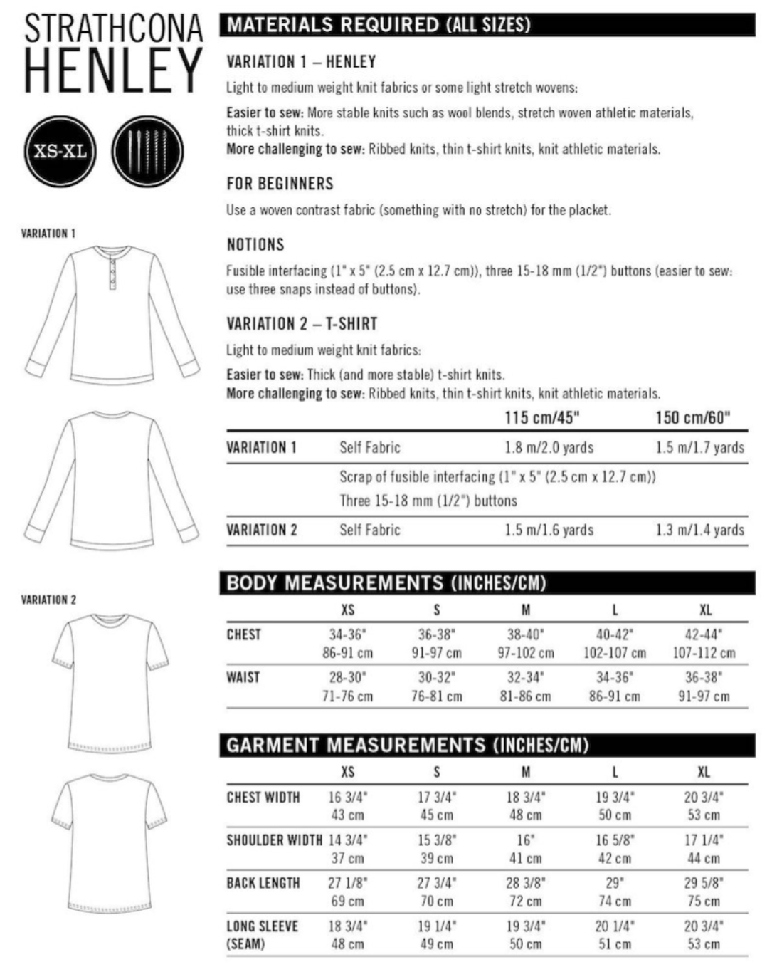 Thread Theory, Strathcoma Henley Tee-Pattern-Flying Bobbins Haberdashery