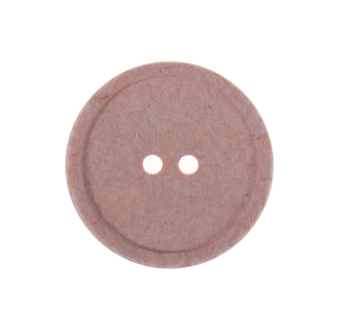 2-Hole, 15mm - Eco Recycled Cotton Button, Pink-Button-Flying Bobbins Haberdashery