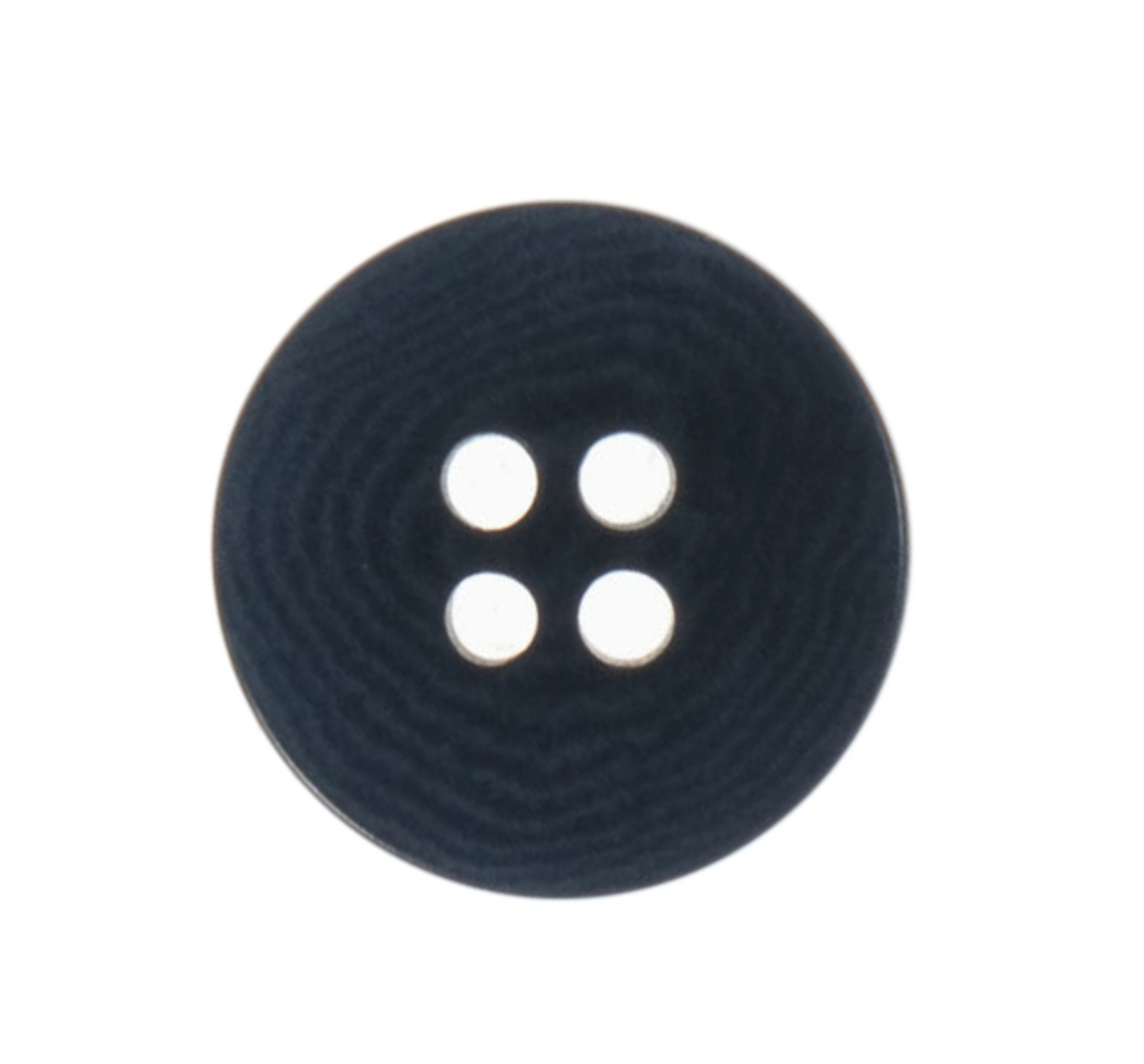 4-Hole, 15mm - Eco-Conscious, Corozo Button, Navy-Button-Flying Bobbins Haberdashery