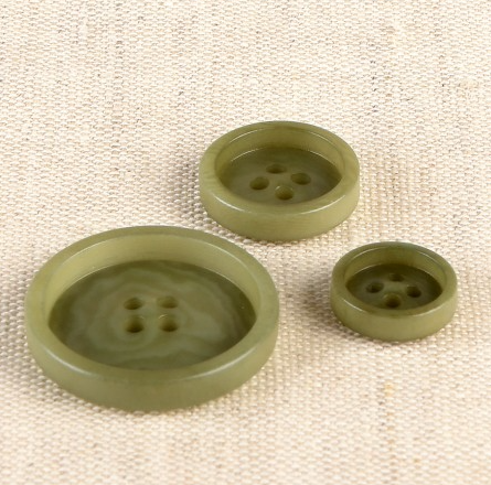 Ivory-Look, 4-Hole Button in Khaki-Button-Flying Bobbins Haberdashery