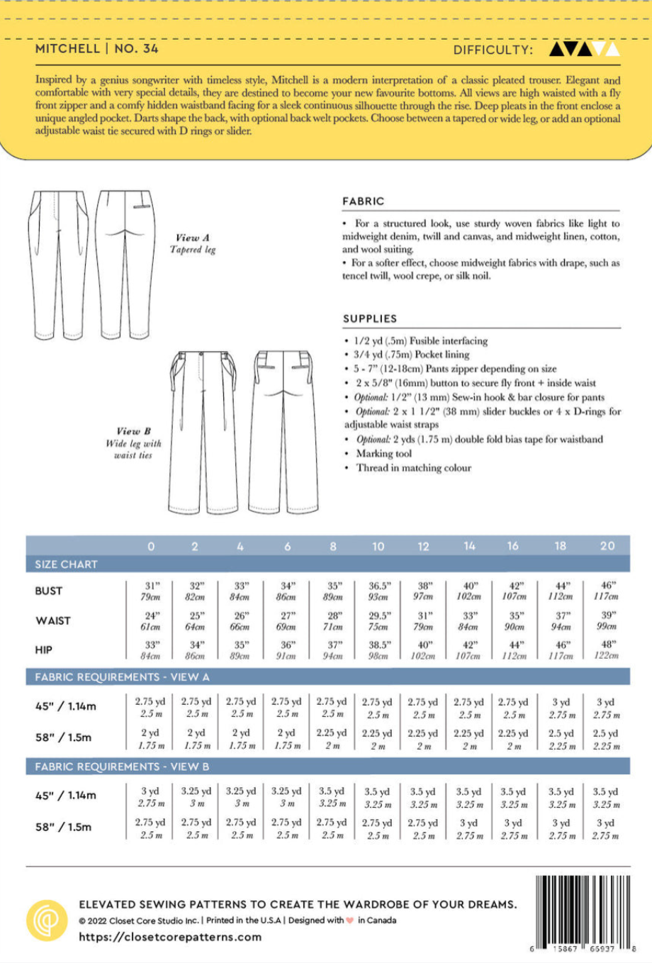 The Mitchell Trousers Video Course-Video Tutorial-Flying Bobbins Haberdashery