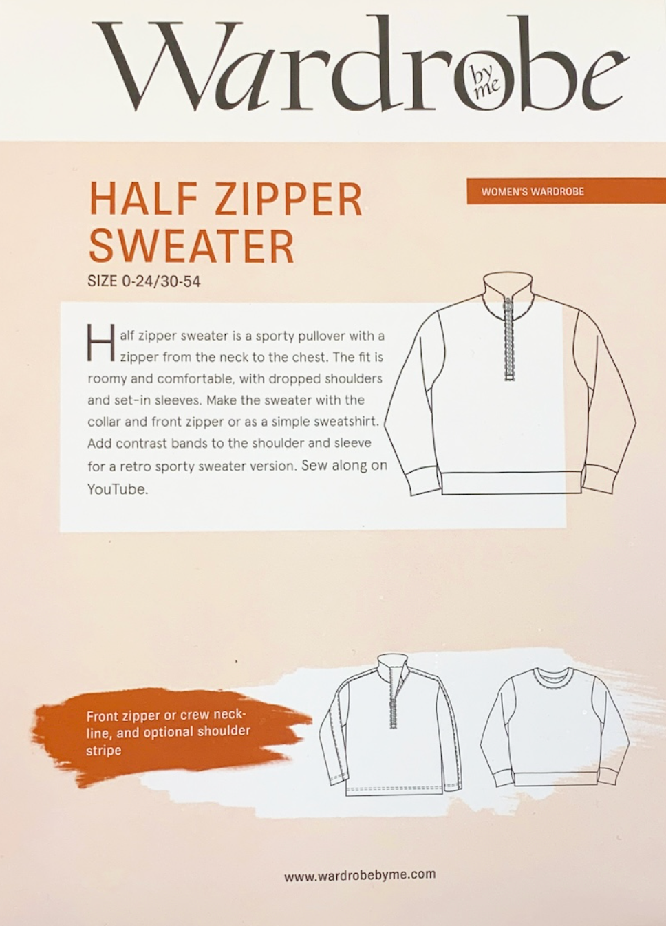 The Half-Zip Sweater - Atelier Brunette Leony in Sand-Sewing Kit-Flying Bobbins Haberdashery