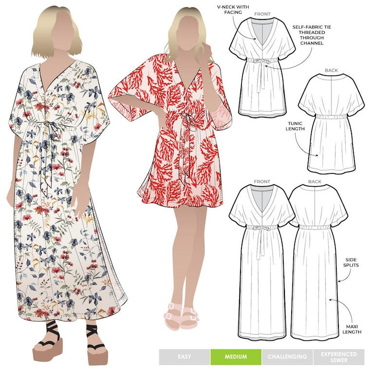 Summer Cover-Up Kit - Radiance Palm Viscose-Sewing Kit-Flying Bobbins Haberdashery
