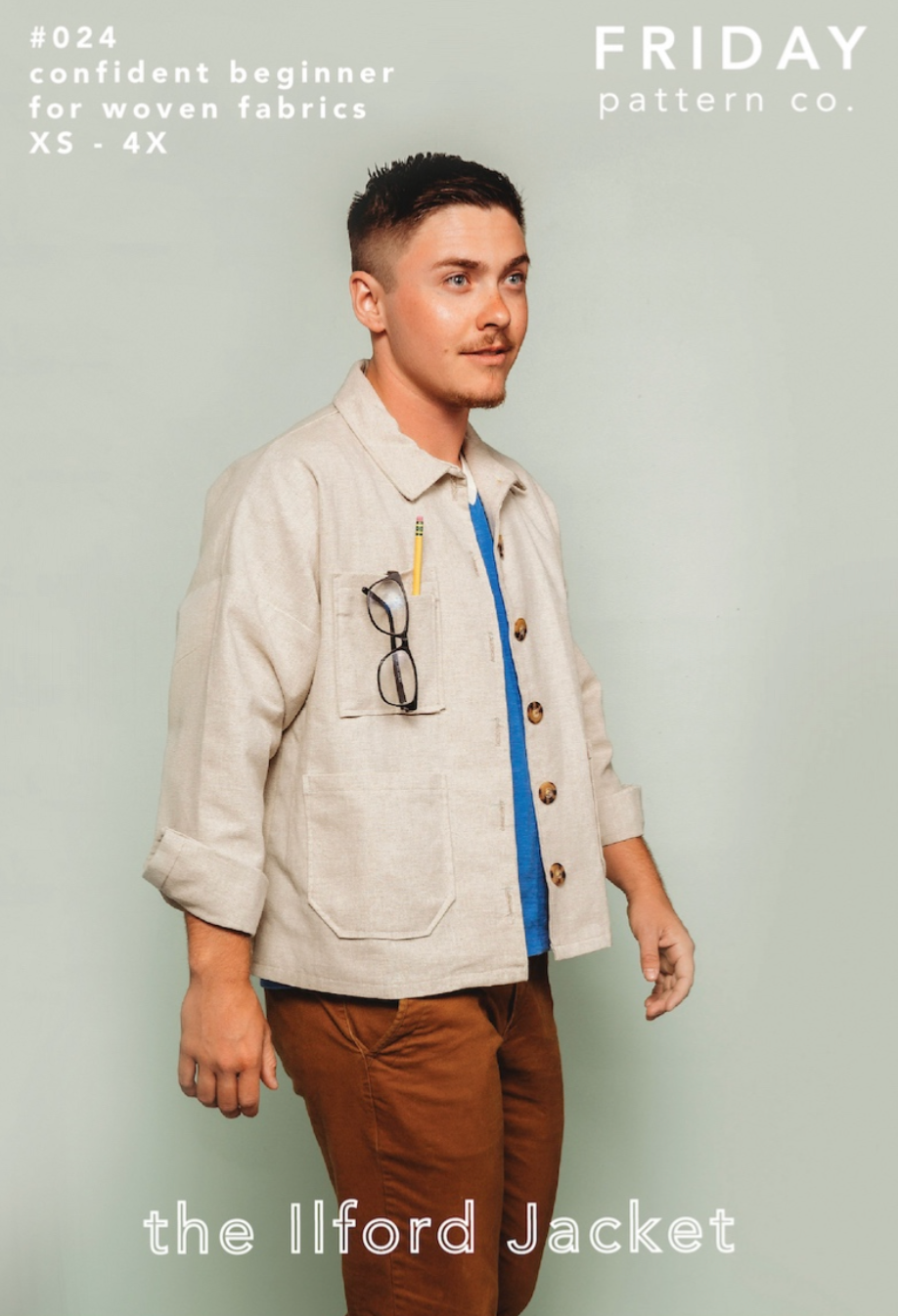 Ilford Unisex Jacket Kit - Atelier Brunette Leony Gabardine-Sewing Kit-Flying Bobbins Haberdashery