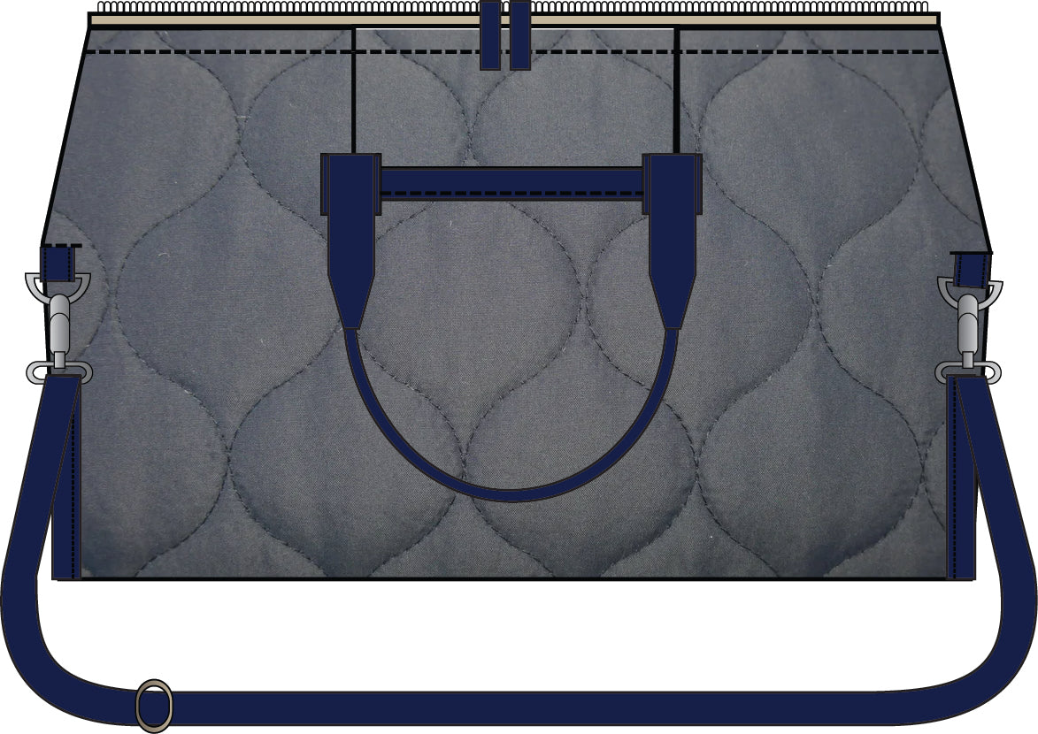 The Flying Bobbins Weekender Bag Kit - Quilted Edition in Navy-Sewing Kit-Flying Bobbins Haberdashery