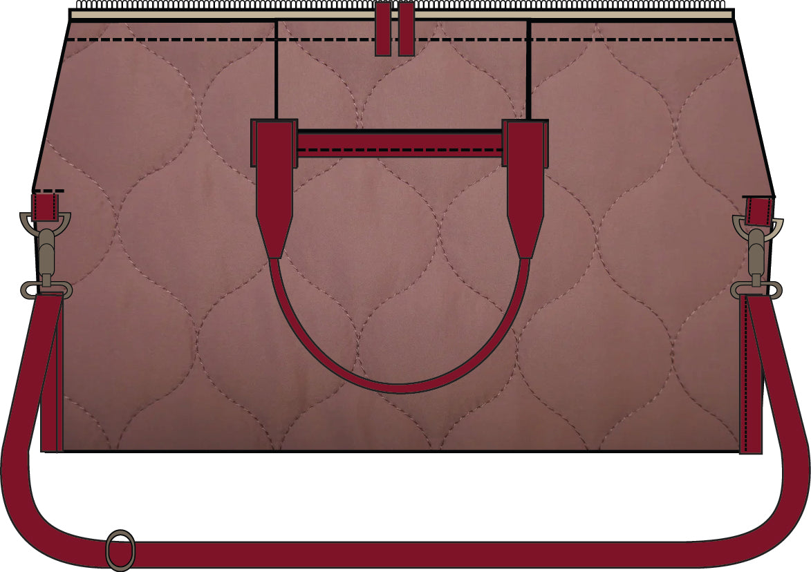 The Flying Bobbins Weekender Bag Kit - Quilted Edition in Pink-Sewing Kit-Flying Bobbins Haberdashery