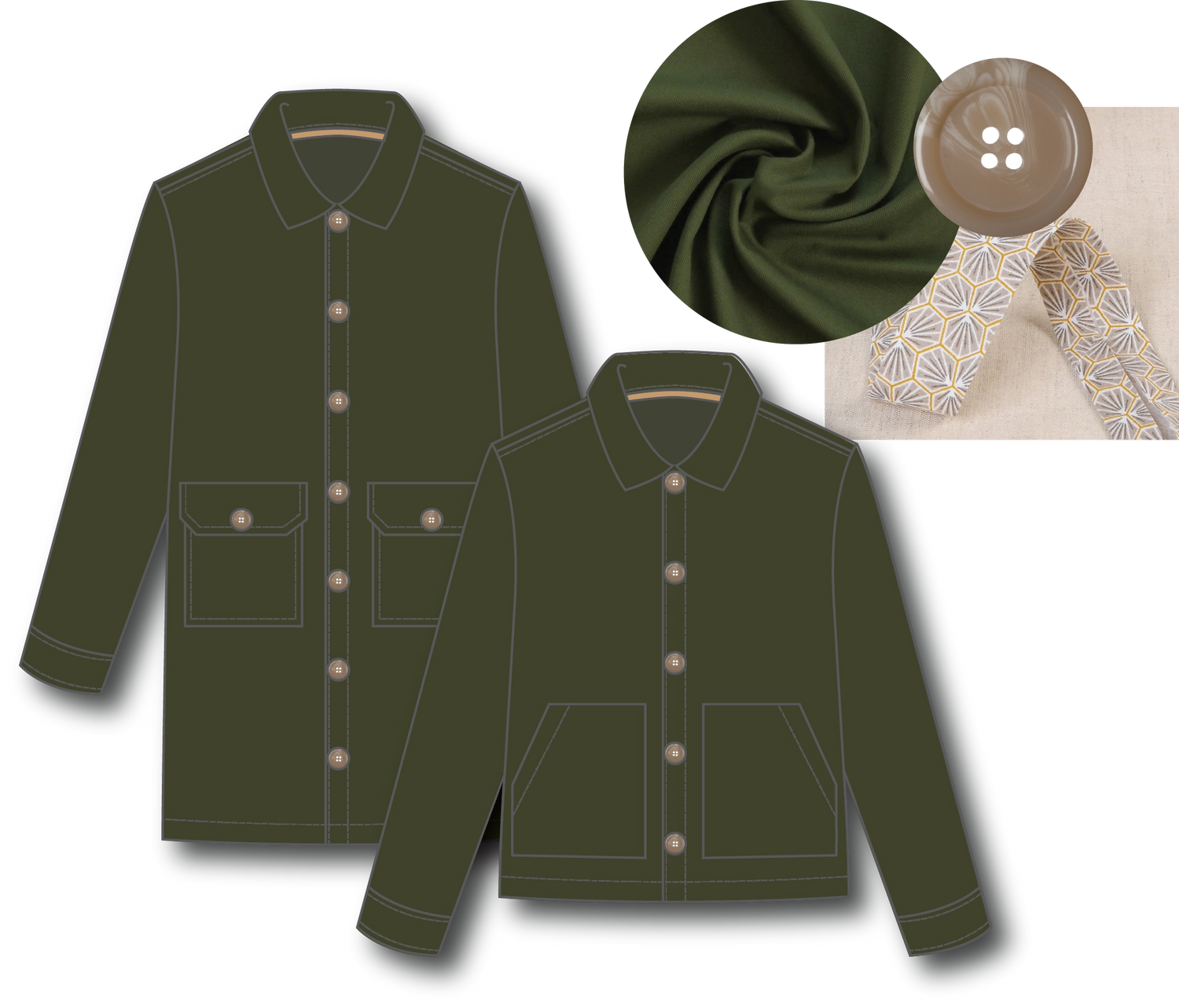 Ilford Unisex Jacket Kit - Cambridge Twill in Hunter Green-Sewing Kit-Flying Bobbins Haberdashery