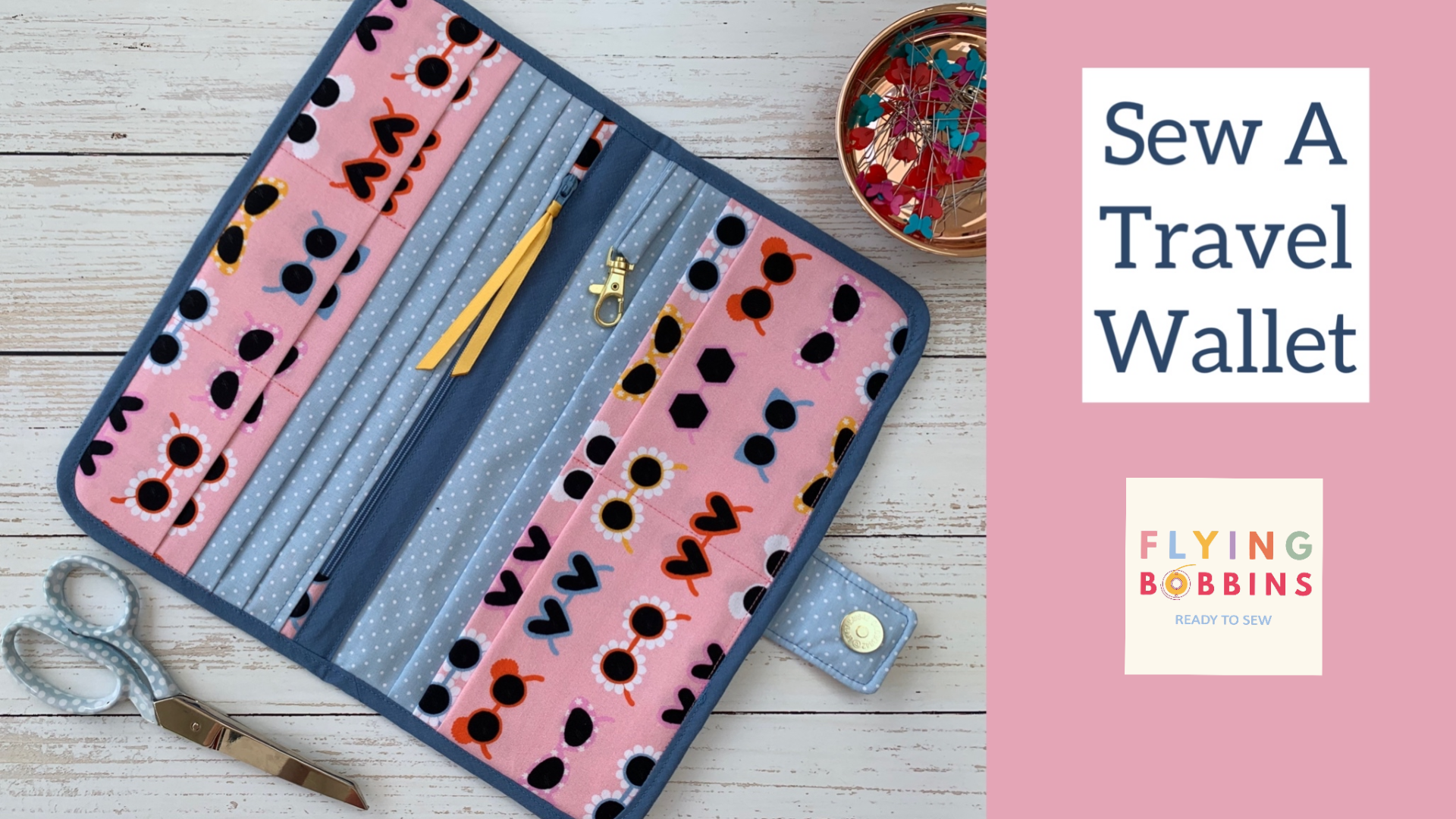 Travel Wallet PDF Pattern by Flying Bobbins-Sewing Kit-Flying Bobbins Haberdashery