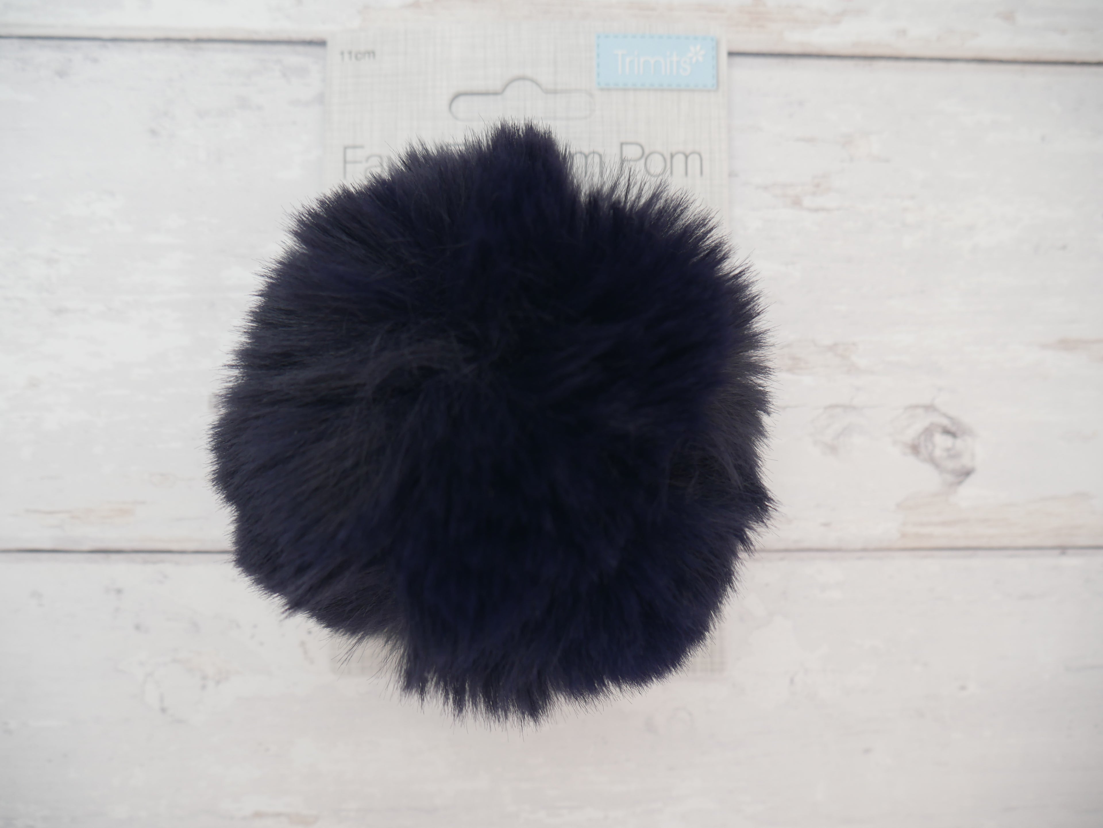 Fur Pom Pom, Navy-Flying Bobbins Haberdashery