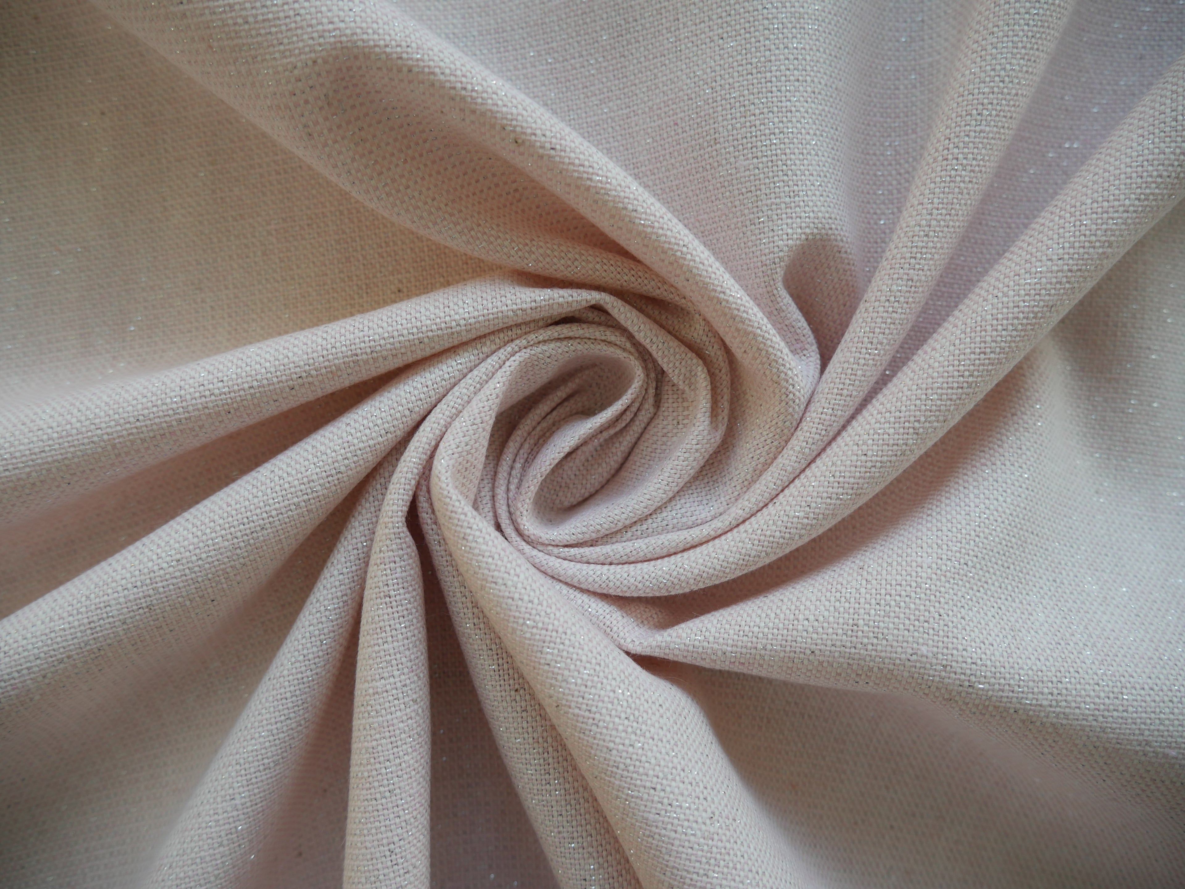 Linen-Look Half Panama with Sparkle - Pink £10.50 p/m-Fabric-Flying Bobbins Haberdashery